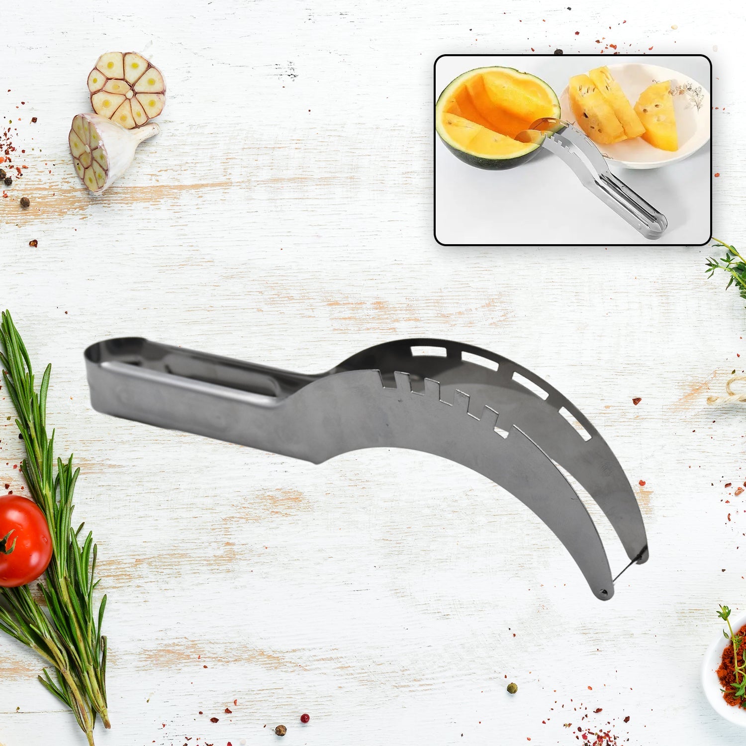 Stainless Steel Watermelon Cantaloupe Slicer Knife, Corer Fruit, Vegetable Tools Kitchen - Bhavnagar Deodap