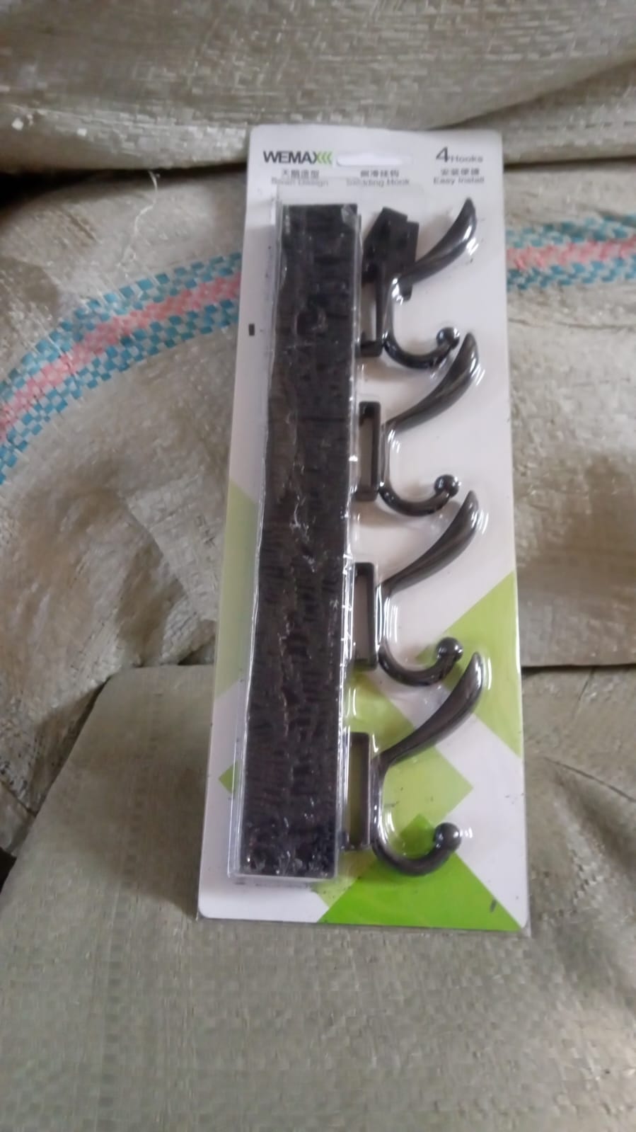 Cloth hanger, Wall Door Hooks Rail for Hanging Clothes for Hanging Hook Rack Rail, Extra Long Coat Hanger Wall Mount for Clothes, Jacket, Hats, 6 Hook With Eco-friendly Liquid Adhesive Glue - Bhavnagar Deodap