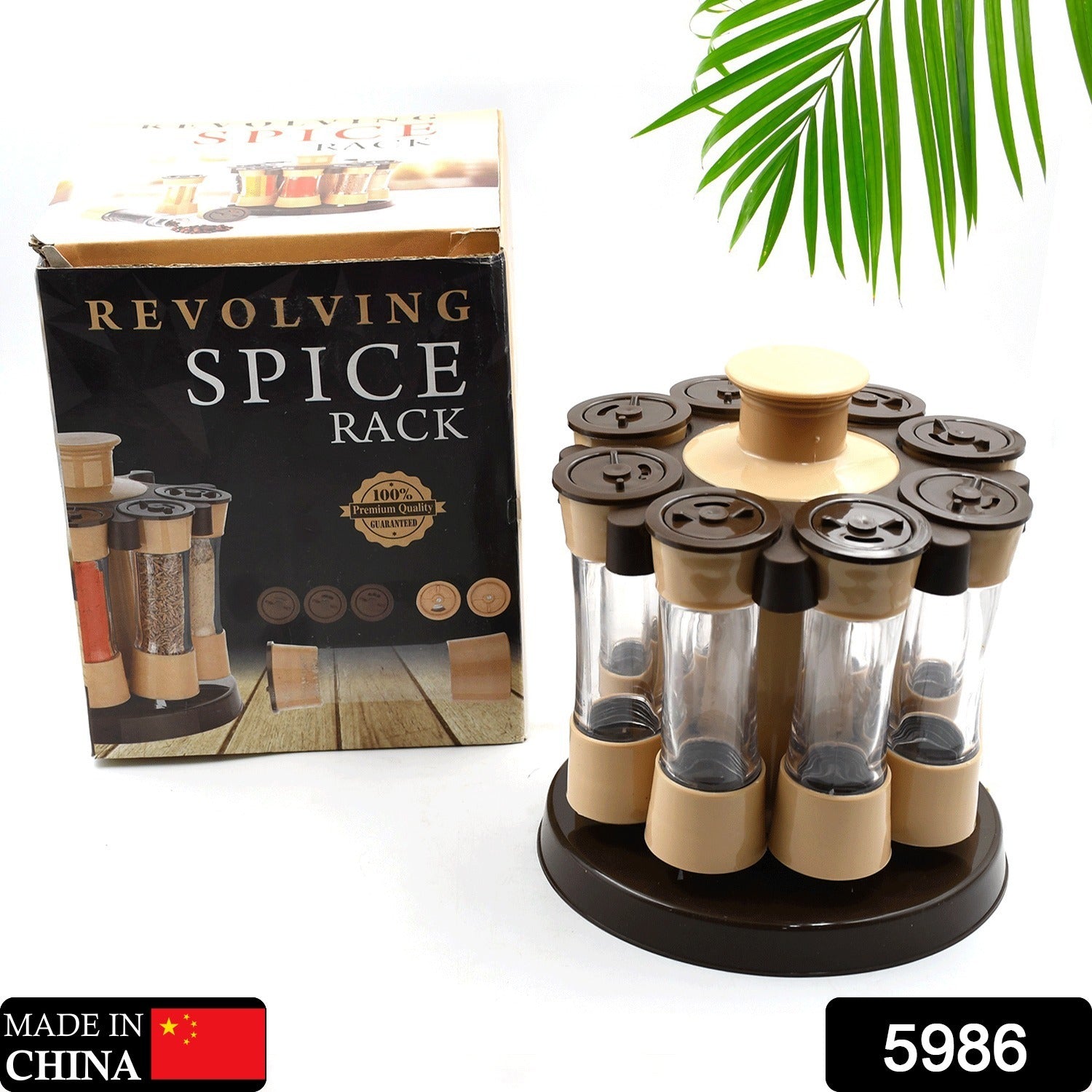 Revolving Spice Rack, 8 Spice jars with 120 ml, Condiment Set - Bhavnagar Deodap