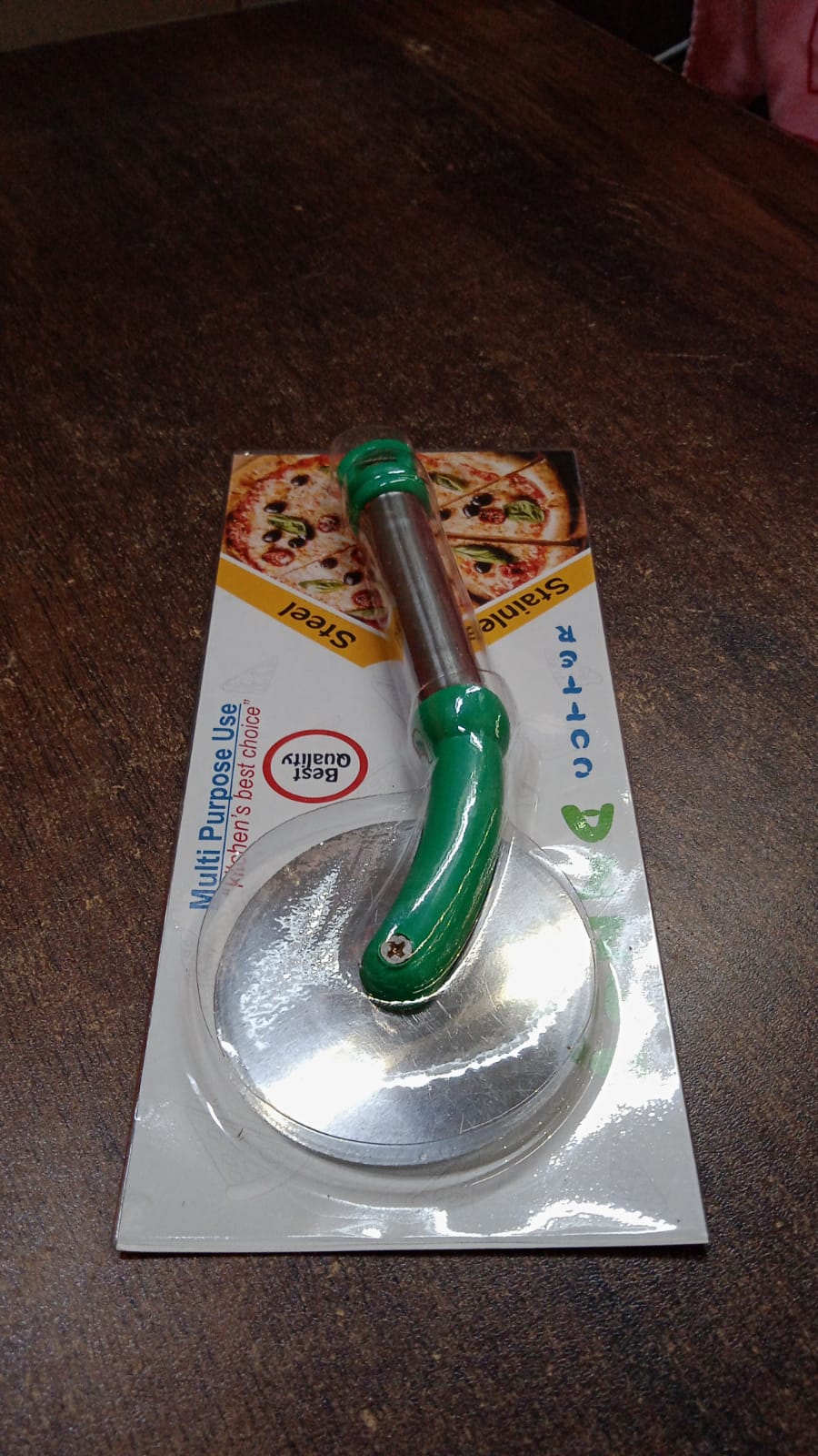 Kitchen Stainless Steel Wheel Pizza Cutter (1 pc) - Bhavnagar Deodap