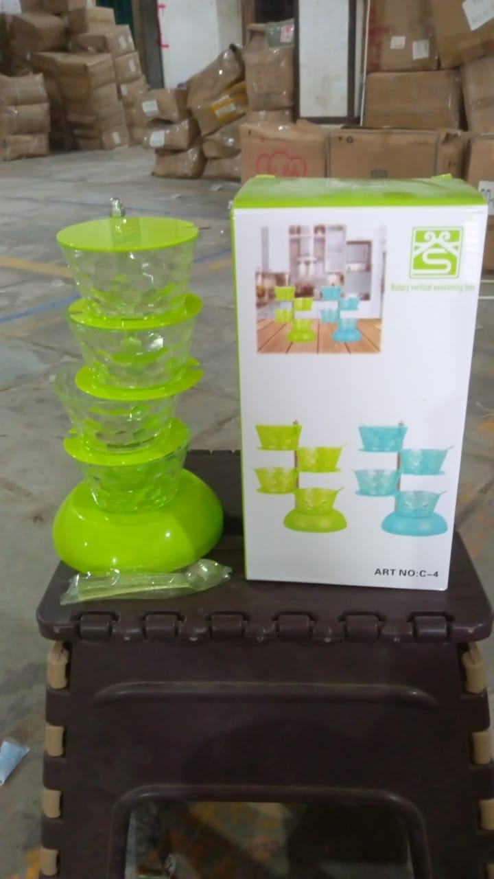 Spice Rack (4 Layer with 4 Plastic Spoon / 1 Set) - Bhavnagar Deodap
