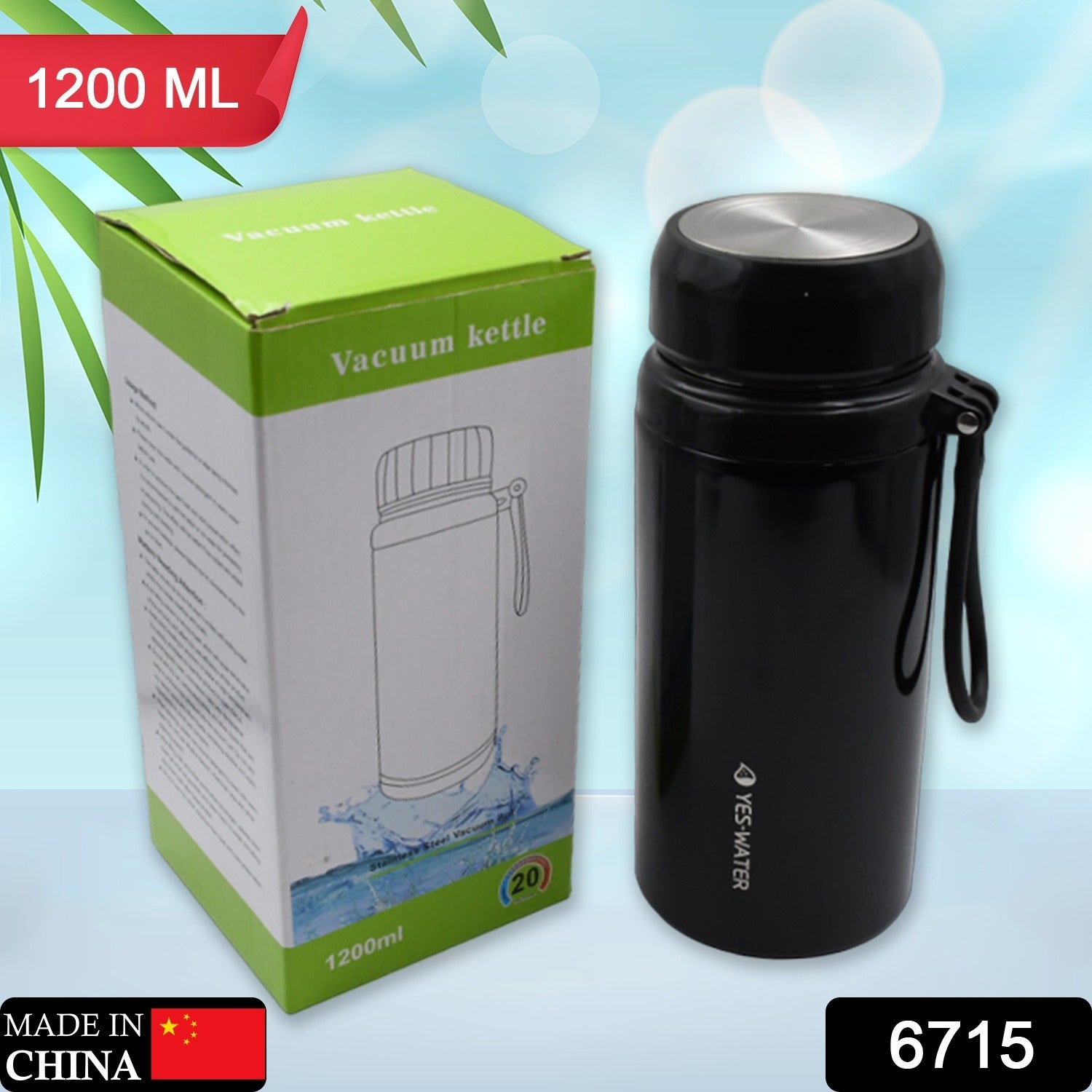 Vacuum Thermos Flask Water Bottle Stainless Steel Drinking Bottle 100% Leak-Proof Insulated Mug Double-Walled - Ultralight Thermos Flask for Office, Sports, Outdoor Kettle, Travel (1200 ML) - Bhavnagar Deodap