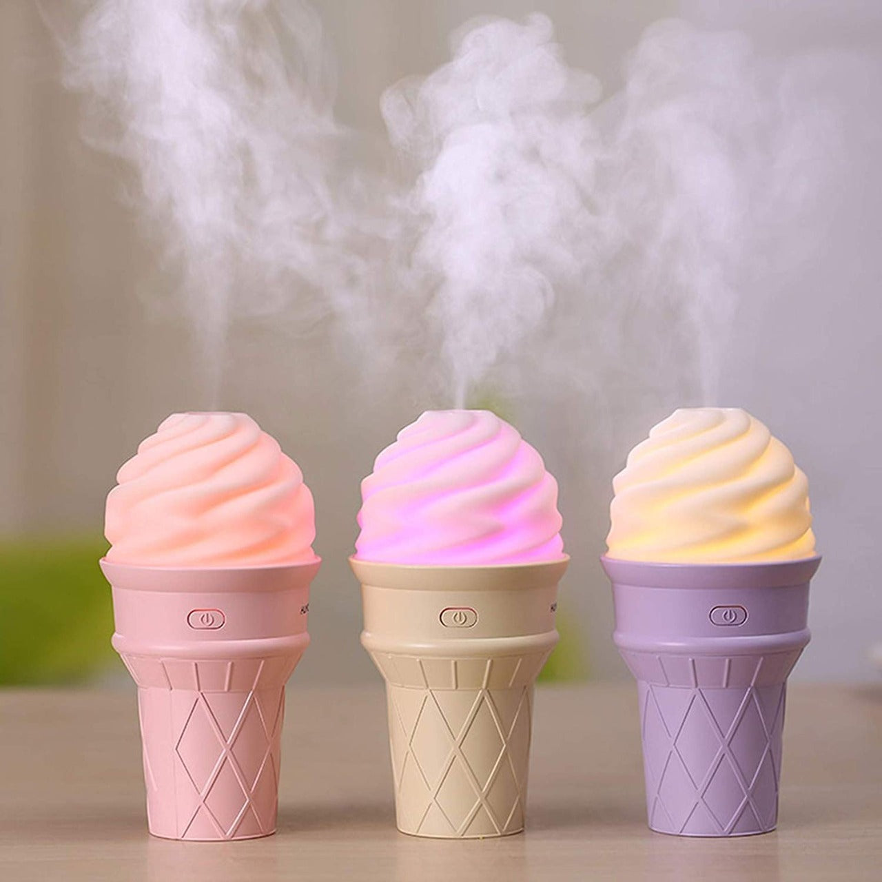 Ice Cream Design LED Humidifier for Freshening Air & Fragrance (Multicoloured) - Bhavnagar Deodap