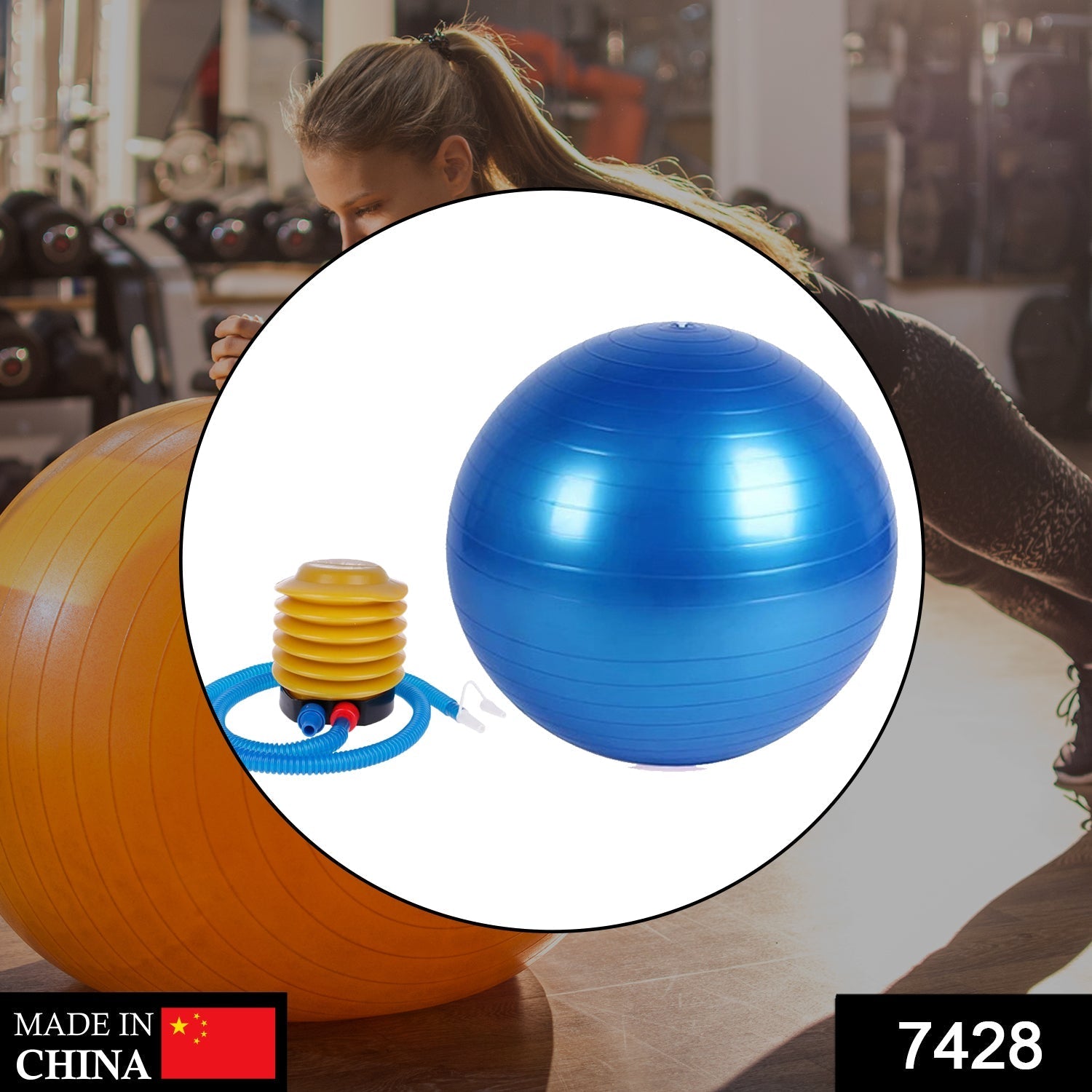 Heavy Duty Gym Ball Non-Slip Stability Ball with Foot Pump for Total Body Fitness - Bhavnagar Deodap