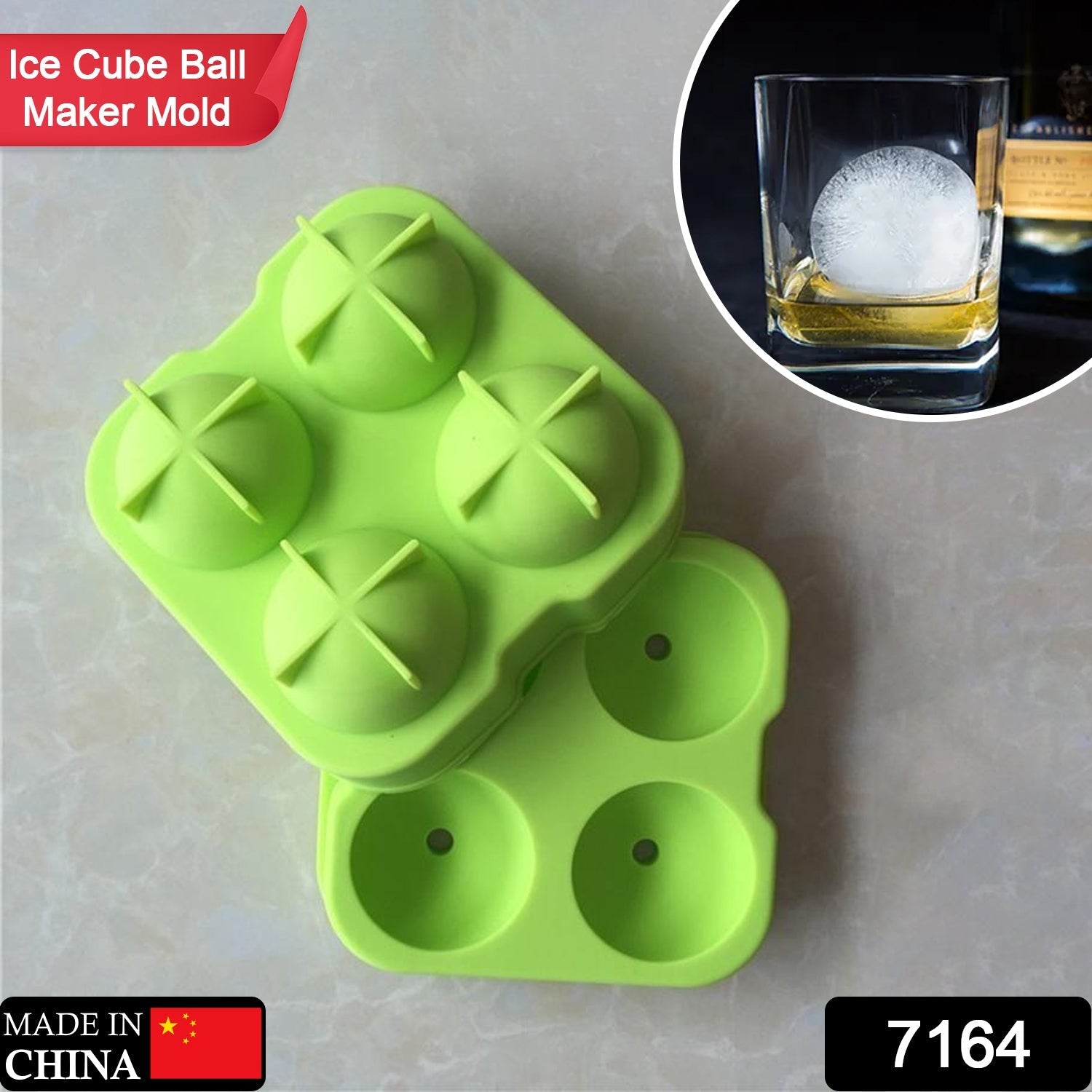 Ice Trays for Freezer Whiskey Ice Cube Plastic Ball Maker Mold Sphere Mould 4 Holes New Ice Balls Party Brick Round Tray Bar Tool ice for Whiskey - Bhavnagar Deodap