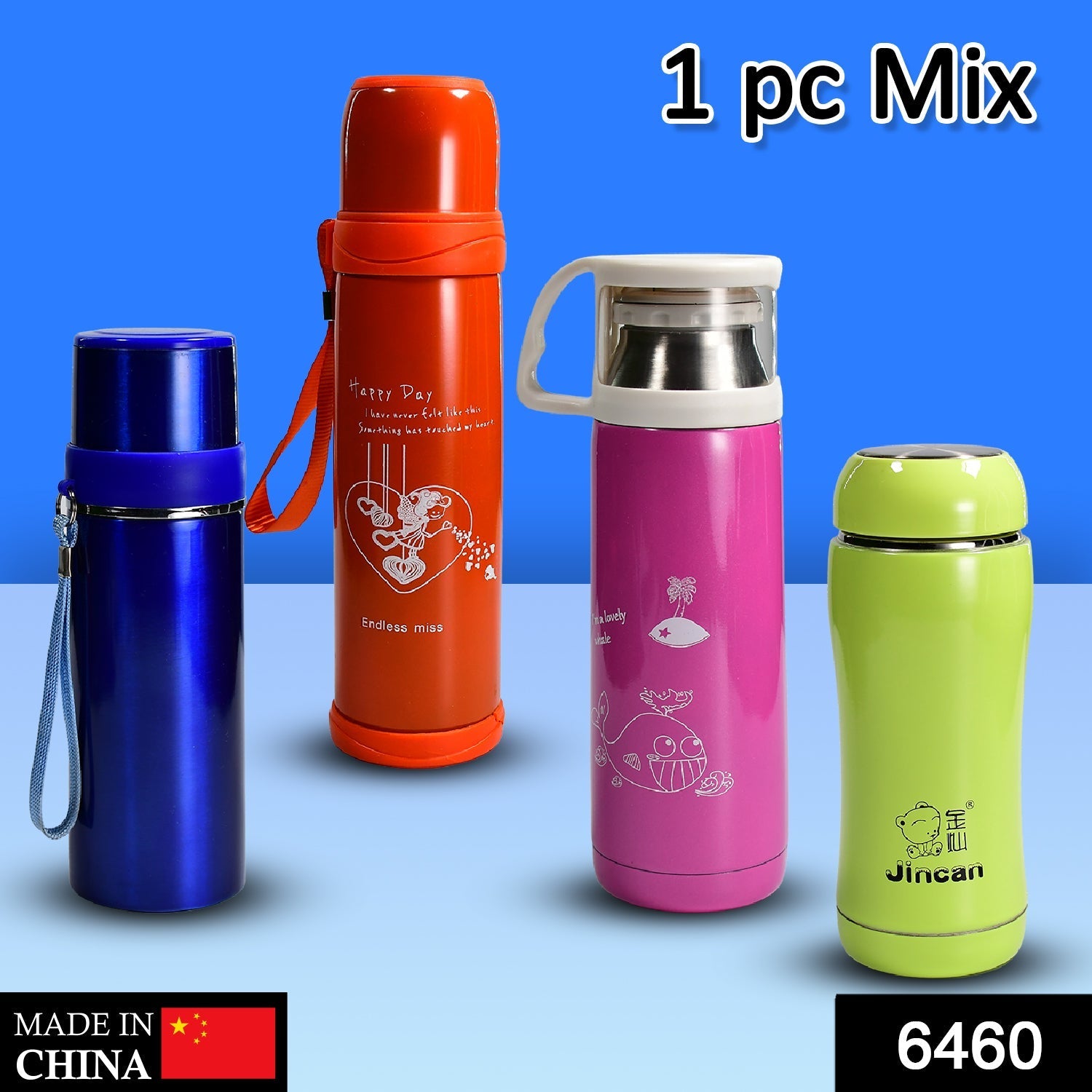 1PC STAINLESS STEEL MIX BOTTLES FOR STORING WATER AND SOME OTHER TYPES OF BEVERAGES ETC. - Bhavnagar Deodap