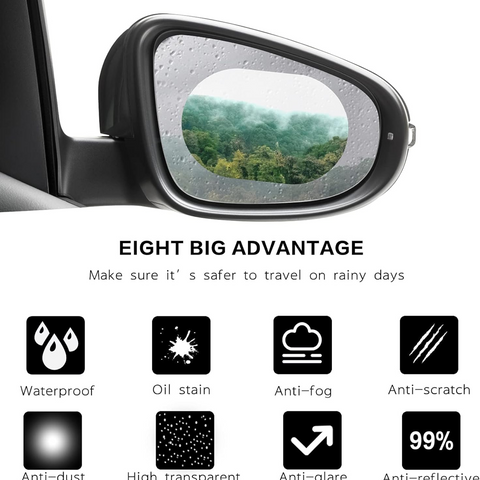 Anti-Fog & Anti-Scratch Rearview Car Mirror Film – HD Clear Protective Sticker for Safe Driving (1 Pc)