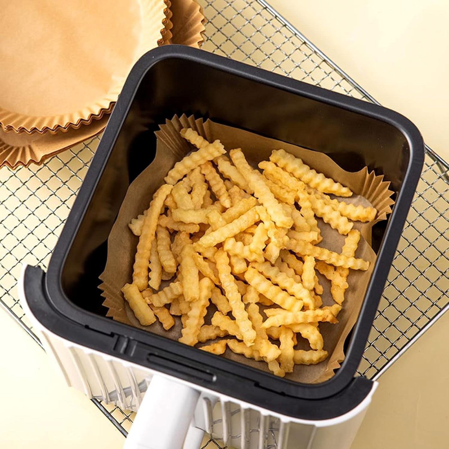 Square Air Fryer Disposable Paper Liner  (50 Pcs Set / 160mmx45mm) - Bhavnagar Deodap