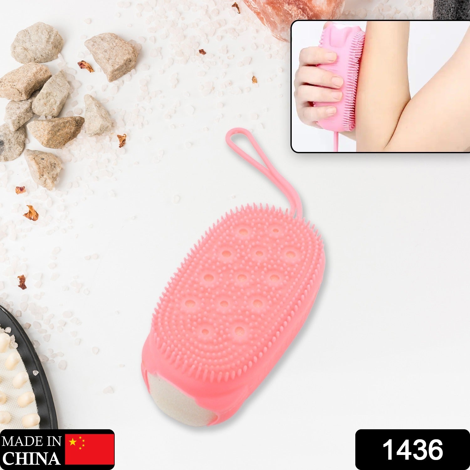 Silicone Super Soft Silicone Bath Brush Double-Sided Body Scrubber Brush for Deep Cleasing Exfoliating, Ultra-Soft Scrubber(1 pc) - Bhavnagar Deodap