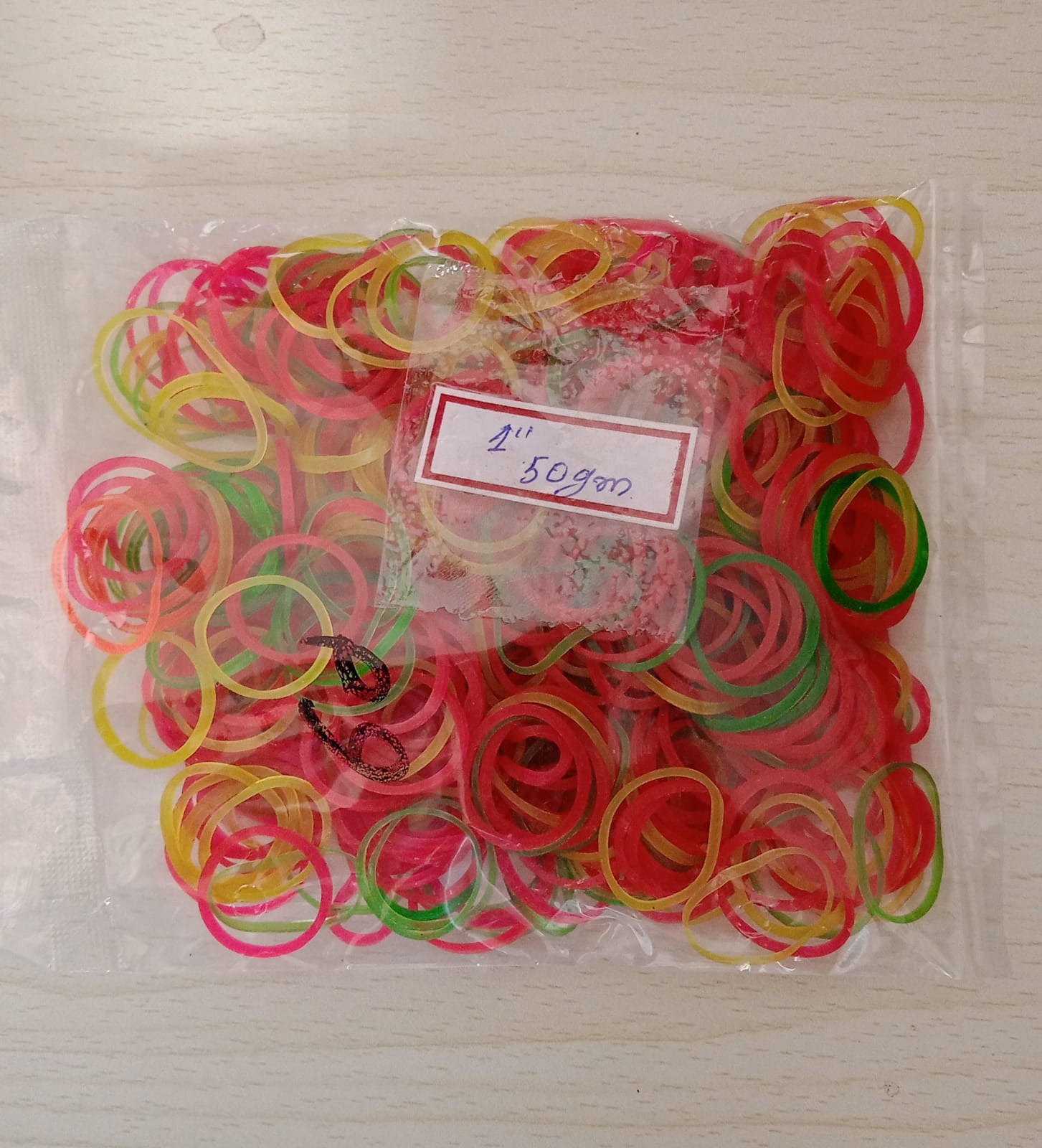 Rubber Band For Office/Home and Kitchen Accessories Item Products, Elastic Rubber Bands, Flexible Reusable Nylon Elastic Unbreakable, For Stationery, School  Multicolor (1 Inch, 50 GM) - Bhavnagar Deodap