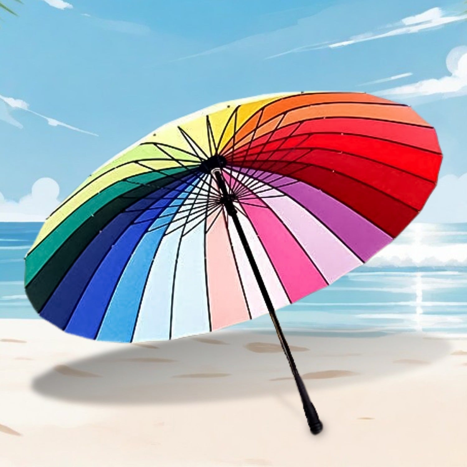 Rainbow Umbrella for Men & Women (Multicolor) - Bhavnagar Deodap