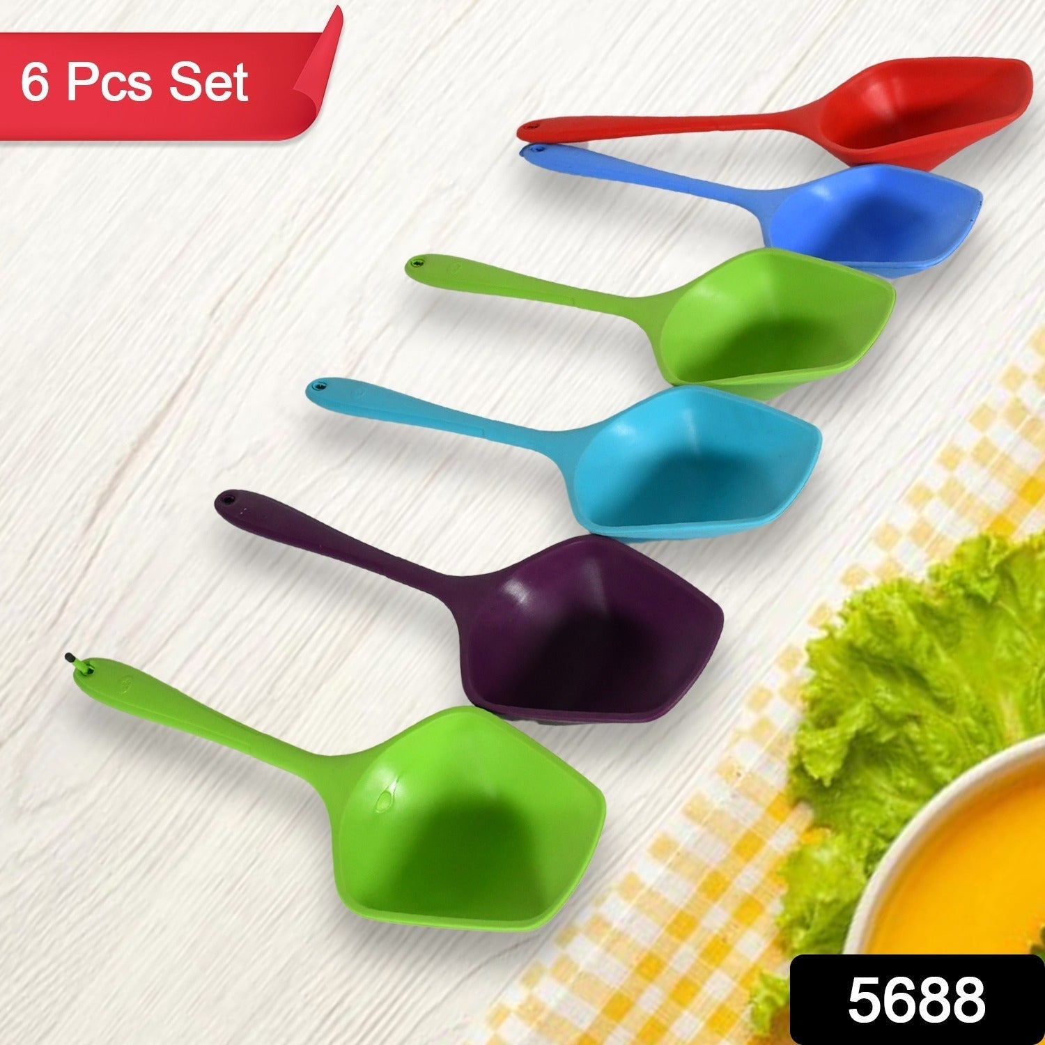 Multipurpose Silicone Spoon, Silicone Basting Spoon Non-Stick Kitchen Utensils Household Gadgets Heat-Resistant Non Stick Spoons Kitchen Cookware Items For Cooking and Baking (6 Pcs Set) - Bhavnagar Deodap