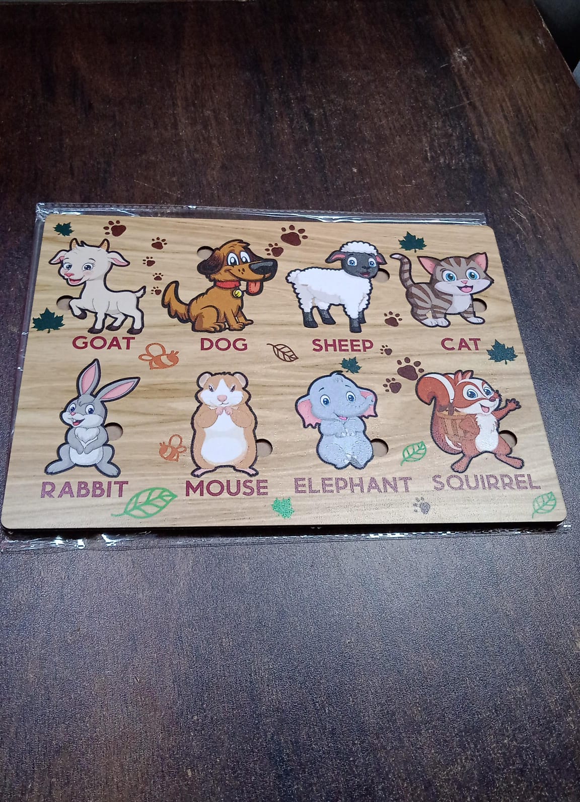 Wooden Animal Puzzle Learning Educational Board (1 Set / 28×20 Cm) - Bhavnagar Deodap