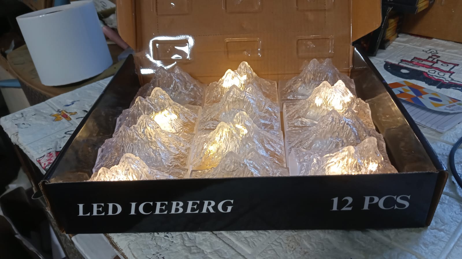 Unique Plastic Night Light: Flameless LED (Iceberg Design, Gift) - Bhavnagar Deodap