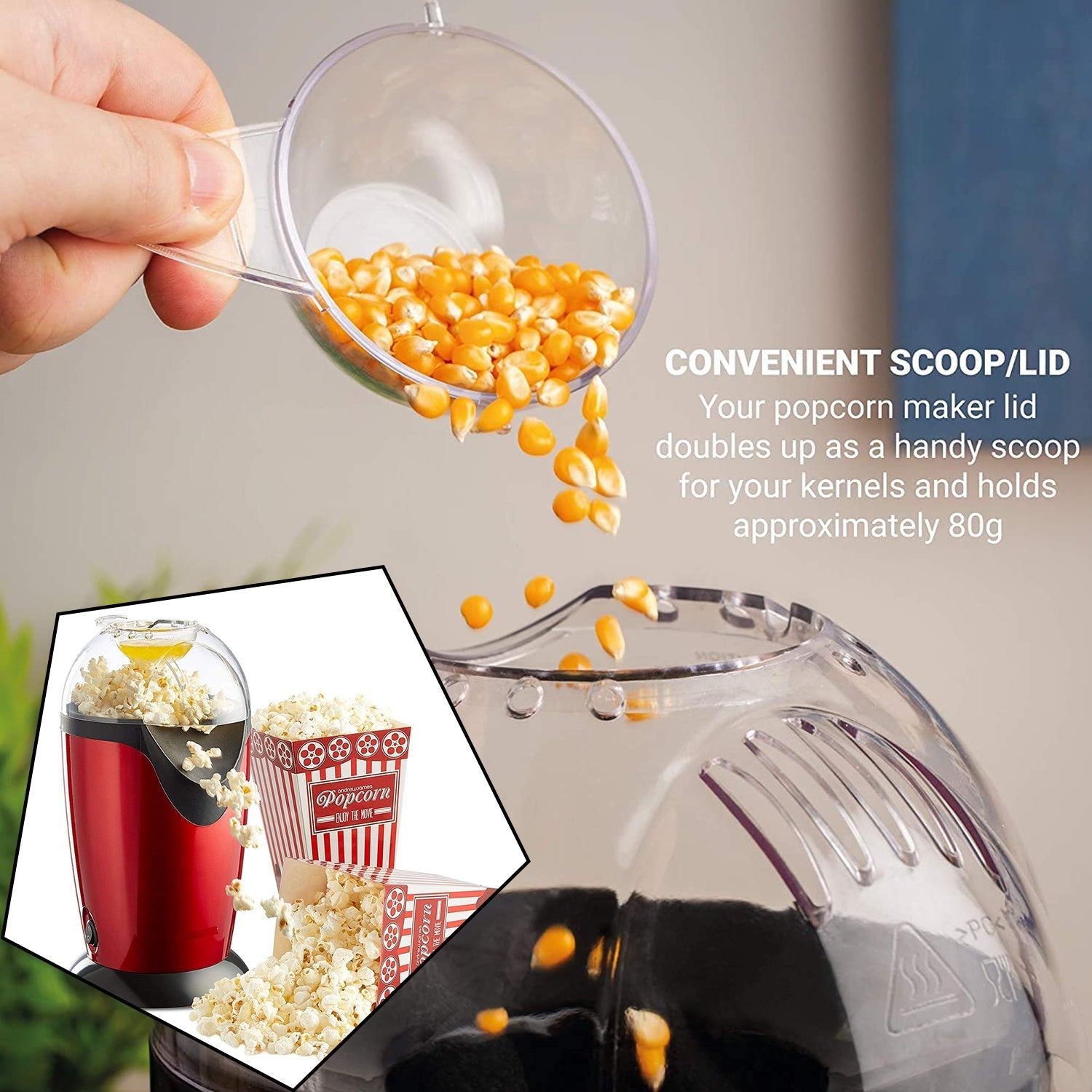 2513 Hot Air Popcorn, Popper Electric Machine Snack Maker 