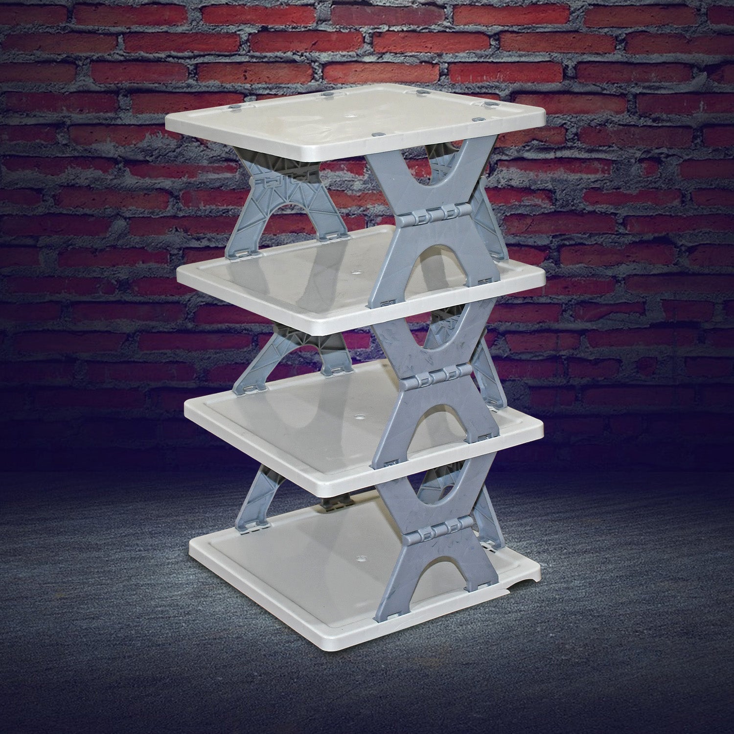 Foldable Shoe Rack (1 Pc, 4 Layers): Space-Saving, Entryway Storage - Bhavnagar Deodap