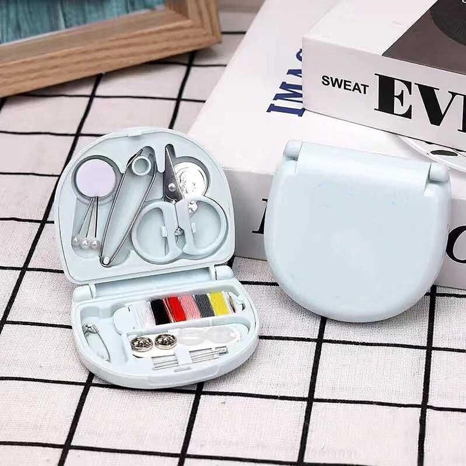Mini Travel Sewing Kit DIY Sewing Portable Sewing Tool Kits Plastic Sewing Kit Box Beginner Friendly Emergency Sewing Repair Kit with Threads Scissors Hand Sewing Needles - Bhavnagar Deodap