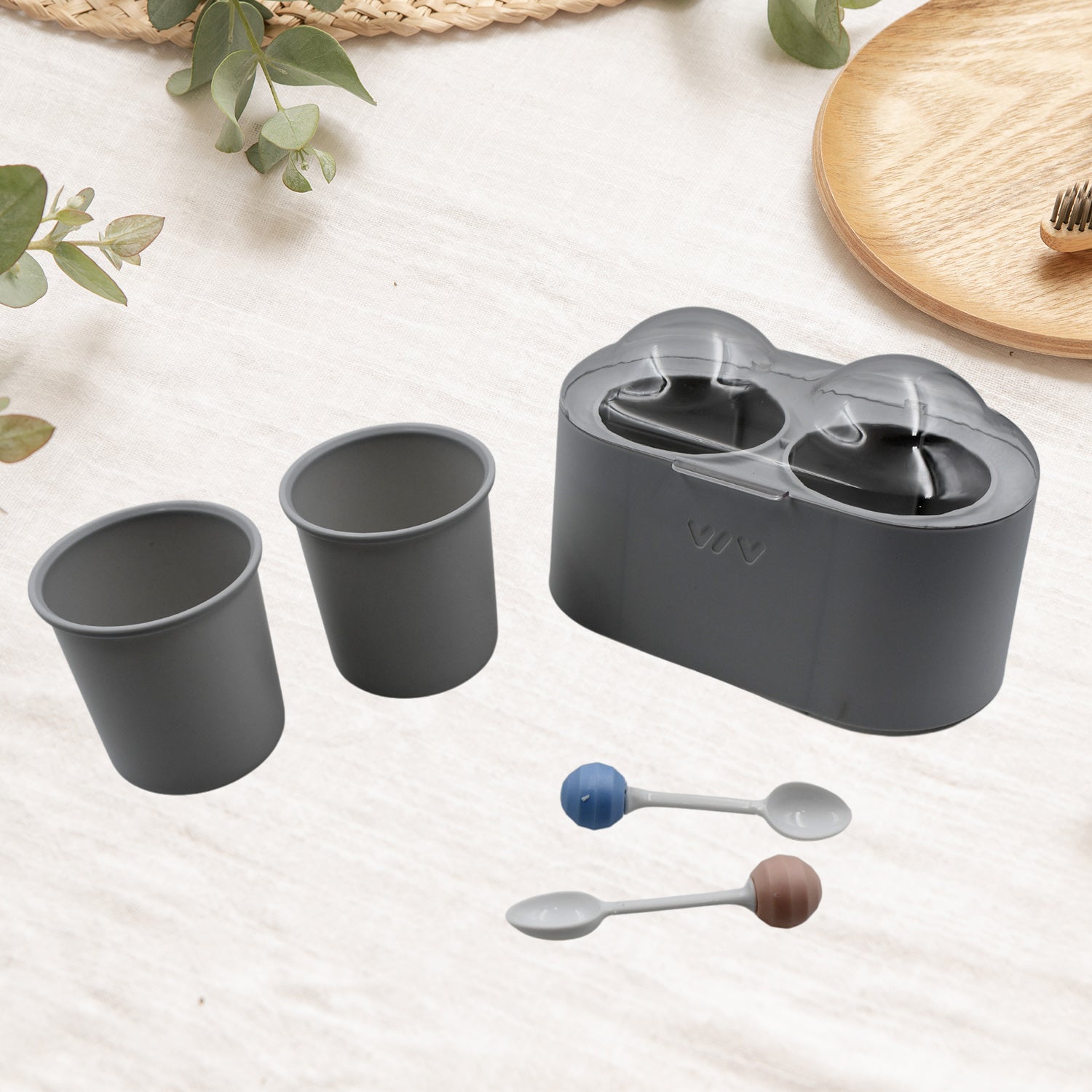 Spice Storage Containers, Condiment Jars, with Lid And Spoon, dust-proof And Moisture-proof, non-slip Bottom, tray Card Slot Design, detachable, easy To Clean, used To Contain Various Seasonings, plastic - Bhavnagar Deodap