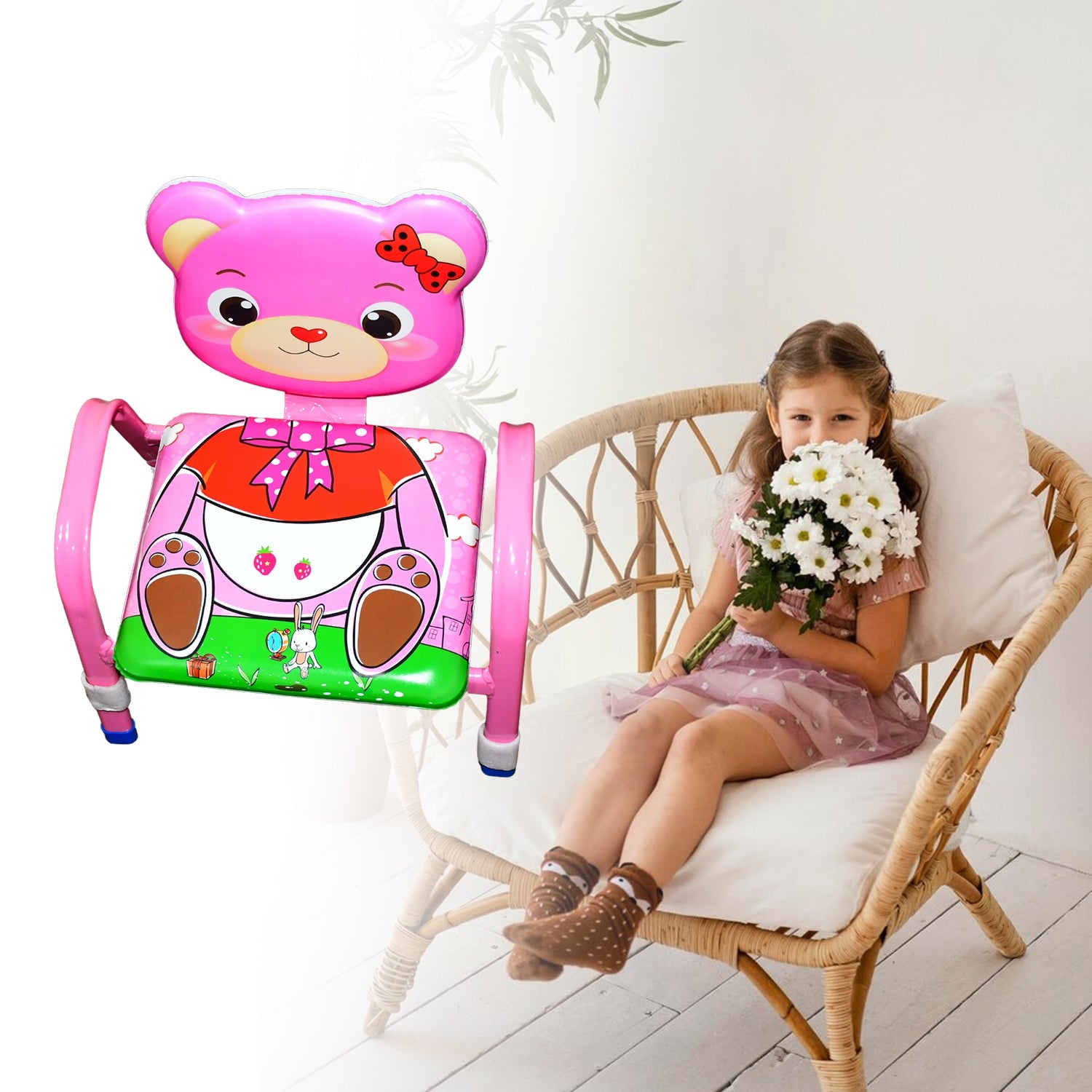 Cartoon Baby Chair Strong Steel Cushion & Comfortable Baby Chair High Quality Chair (1 Pc) - Bhavnagar Deodap