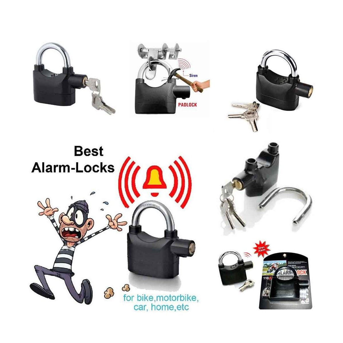 Anti Theft Security Pad Lock with Smart Alarm - Bhavnagar Deodap