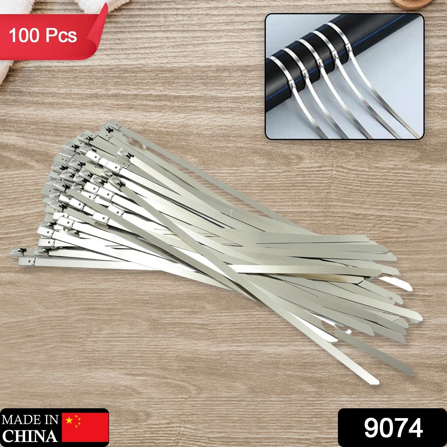 Stainless Steel Cable TIE Used for Solar, Industrial and Home Improvement Multipurpose HIGH Strength, Self-Locking Zip Ties, Multi-purpose Tie, Portable Rustproof 100Pcs Wide Application Zip Tie Set for Building (100 pcs Set / 4.6x200MM) - Bhavnagar Deodap