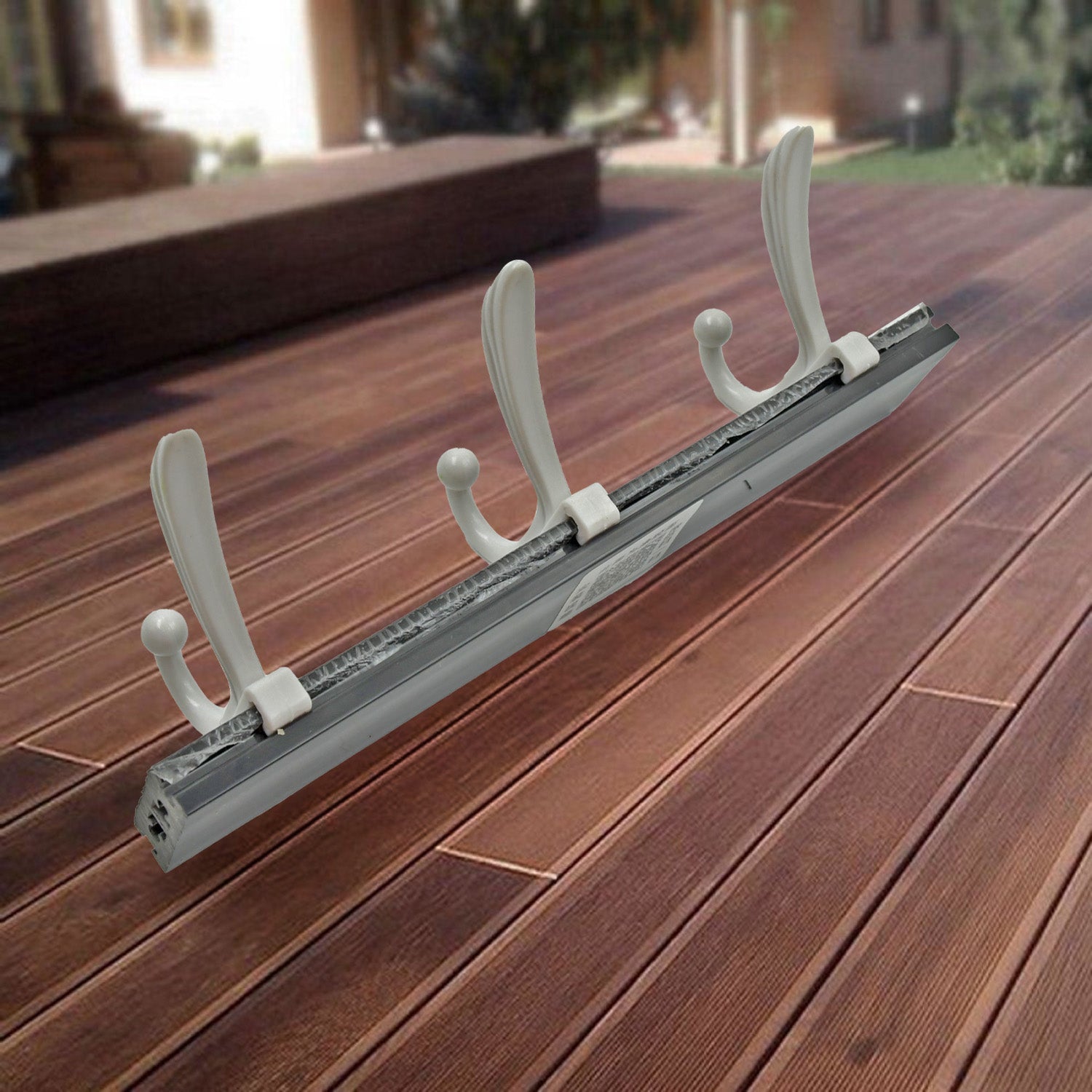 Cloth hanger, Wall Door Hooks Rail for Hanging Clothes for Hanging Hook Rack Rail, Extra Long Coat Hanger Wall Mount for Clothes, Jacket, Hats, 6 Hook - Bhavnagar Deodap