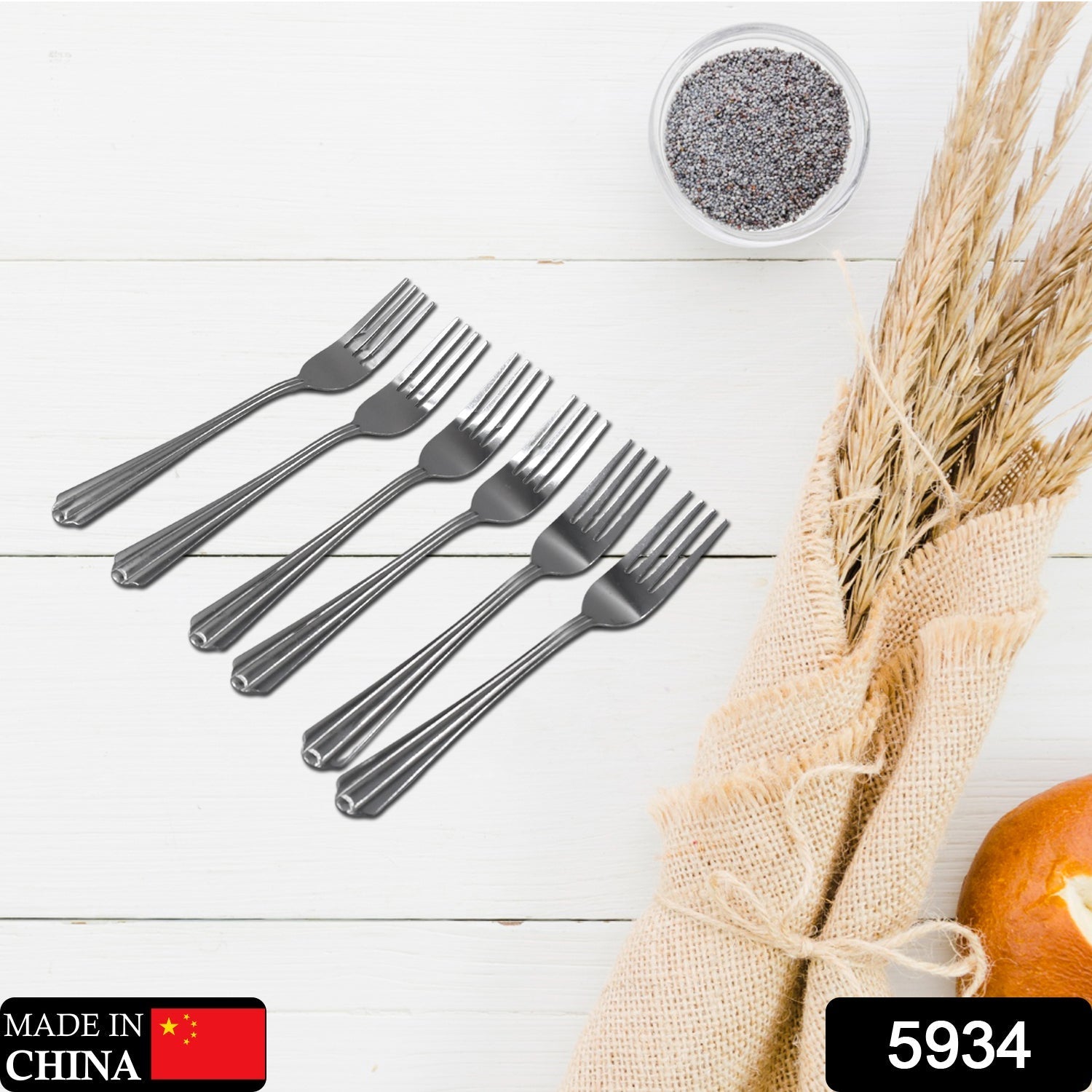 Steel Forks Set of 6 - Fork Set for Home and Kitchen Fork High Quality Premium Fork Set (6 Pc Set ) - Bhavnagar Deodap