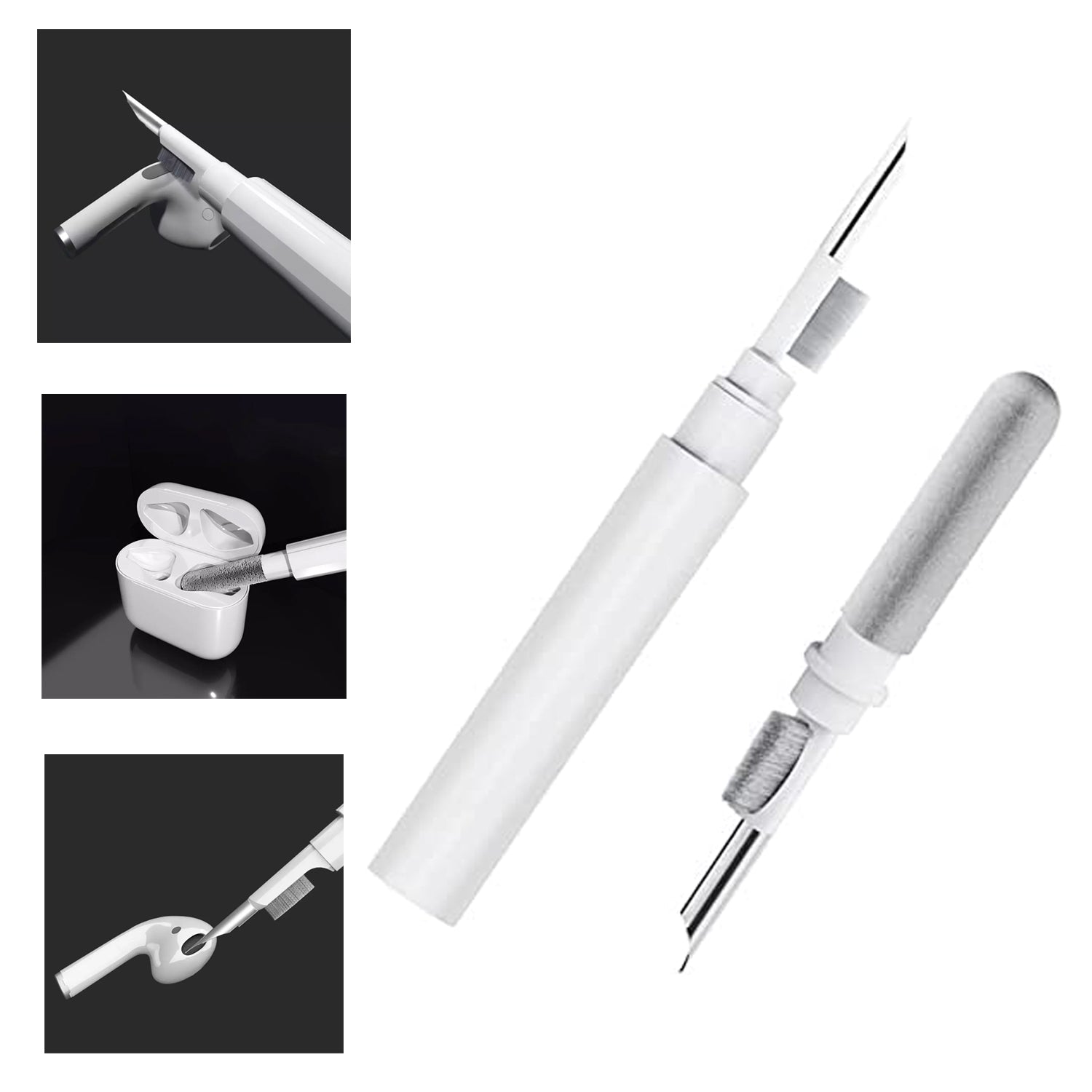 3 In 1 Earbuds Cleaning Pen For Cleaning Of Ear Buds And Ear Phones Easily Without Having Any Damage. - Bhavnagar Deodap