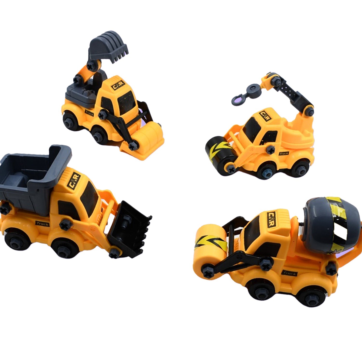 Engineering vehicles Nut Assembly Vehicle Toy, DIY Nut Assembly Vehicle Model Toy Highly Simulation Children Kids Car Model Toy Set (4 Pc Set) - Bhavnagar Deodap