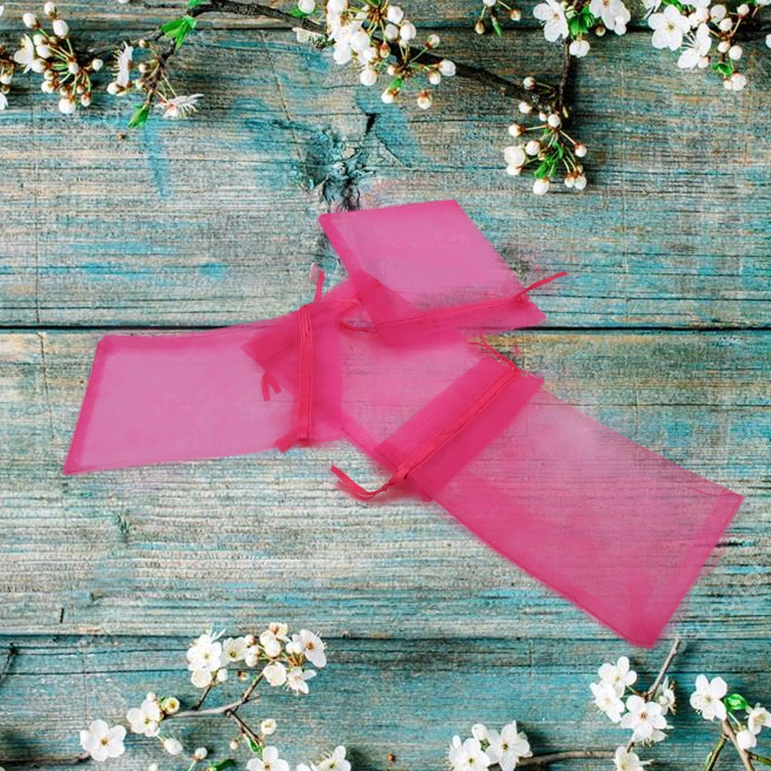 Organza Gift Bags Small Mesh Bags Drawstring Gift Bags Christmas Drawstring Organza Gift Bags, Wedding Party Festival Gift Bags (50 Pcs Set) - Bhavnagar Deodap