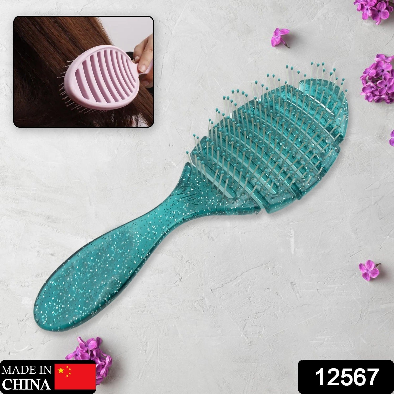 Anti-static Scalp Massage Hair Brush Comb for Curly Straight Hair,  Womens Hair Brush Wet, Detangling Brush for Curly Hair Detangler, Wet Hair Brush Detangler, Girls Hair Brush (1 Pc ) - Bhavnagar Deodap