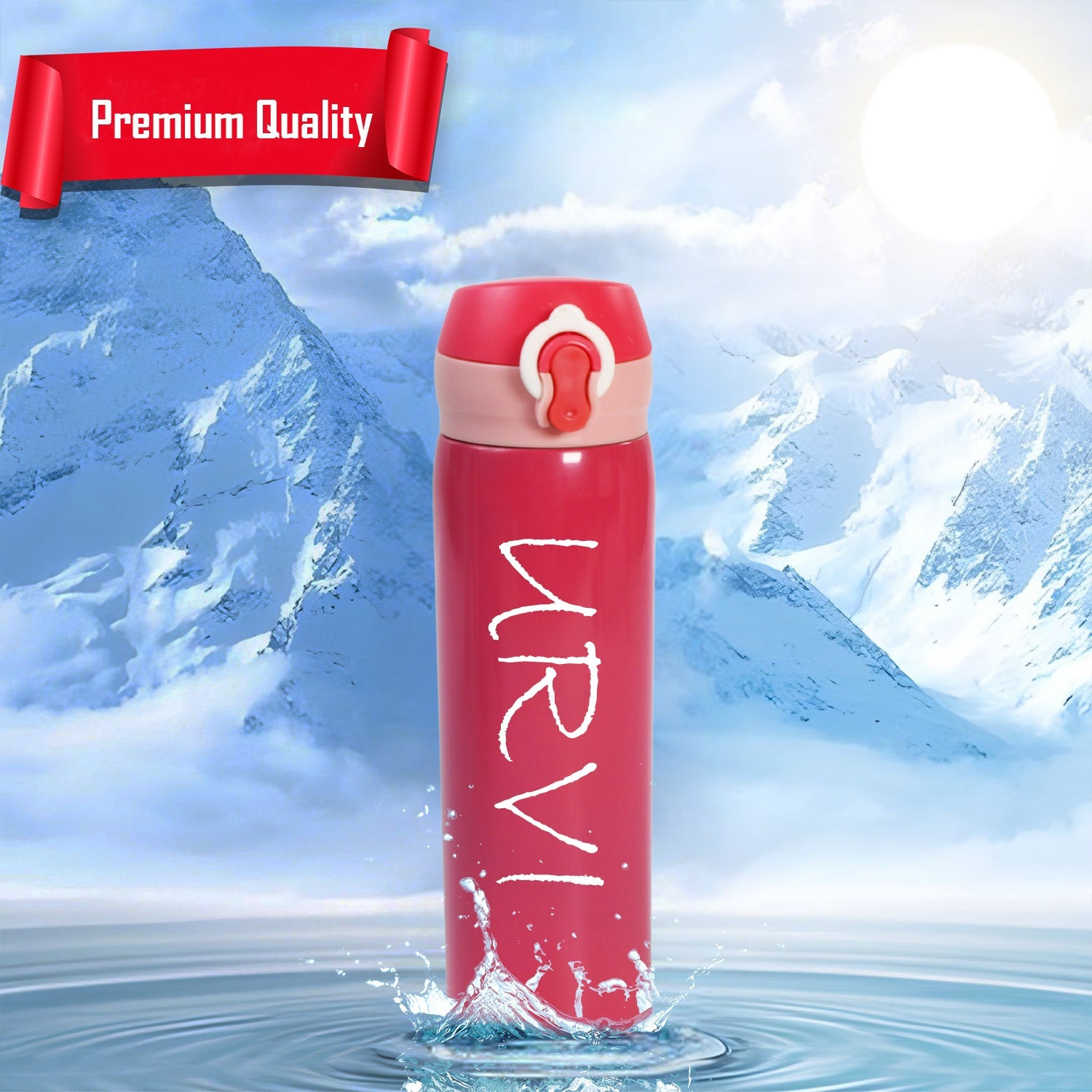 Customize Stainless Steel Water Bottle Leak Proof, Rust Proof, Hot & Cold Drinks, Gym Sipper BPA Free Food Grade Quality, Steel fridge Bottle For office / Gym / School (350 ML Approx) - Bhavnagar Deodap