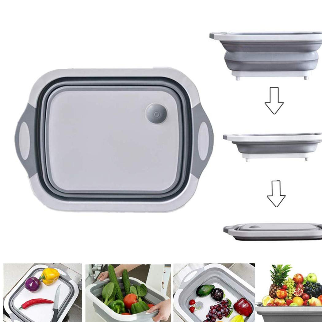 Foldable Chopping Board, Dish Rack, Washing Bowl & Draining Basket, 3in1 Multi-Function - Bhavnagar Deodap