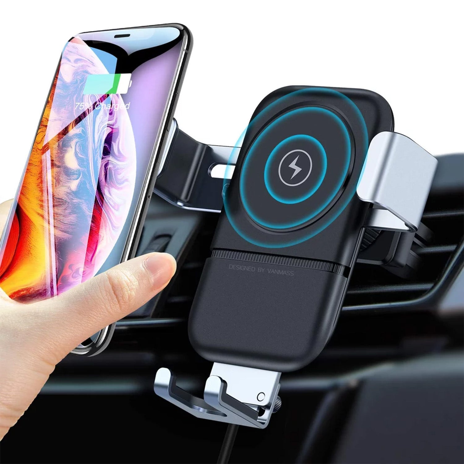 Car Phone Holder Wireless Car Charger 10W Qi Fast Charging Car Charger Gravity Auto Clamping 360Â° Rotation Air Vent Car Mount Holder - Bhavnagar Deodap