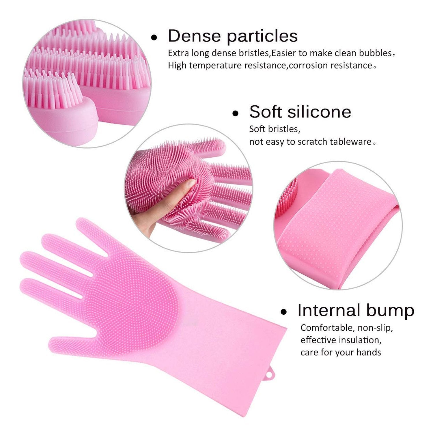 Reusable Silicone Cleaning Brush Scrubber Gloves (Multicolor) - Bhavnagar Deodap