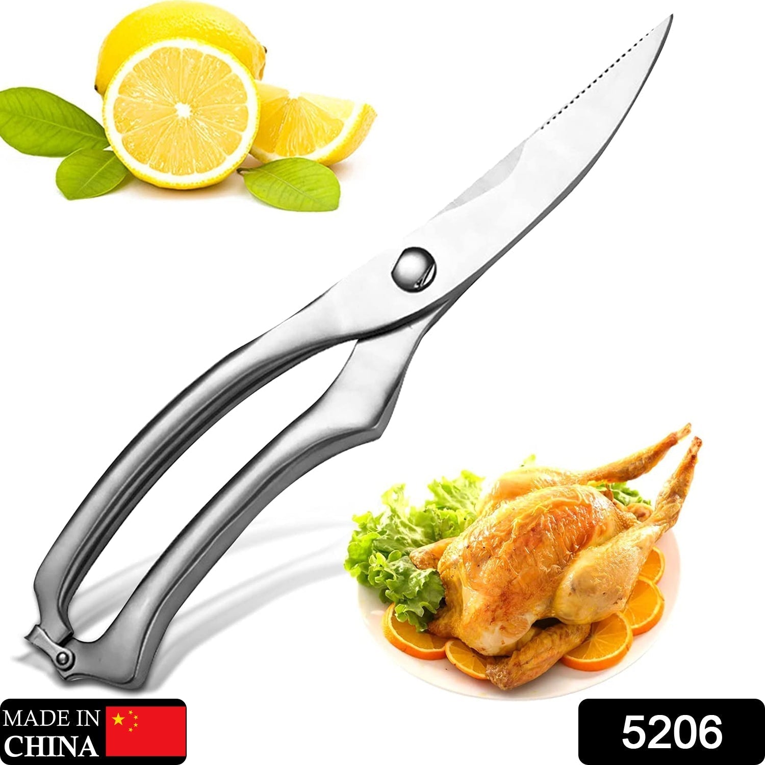 Heavy Duty Stainless Steel Poultry Shears, Premium Ultra Sharp Spring-Loaded Kitchen - Bhavnagar Deodap