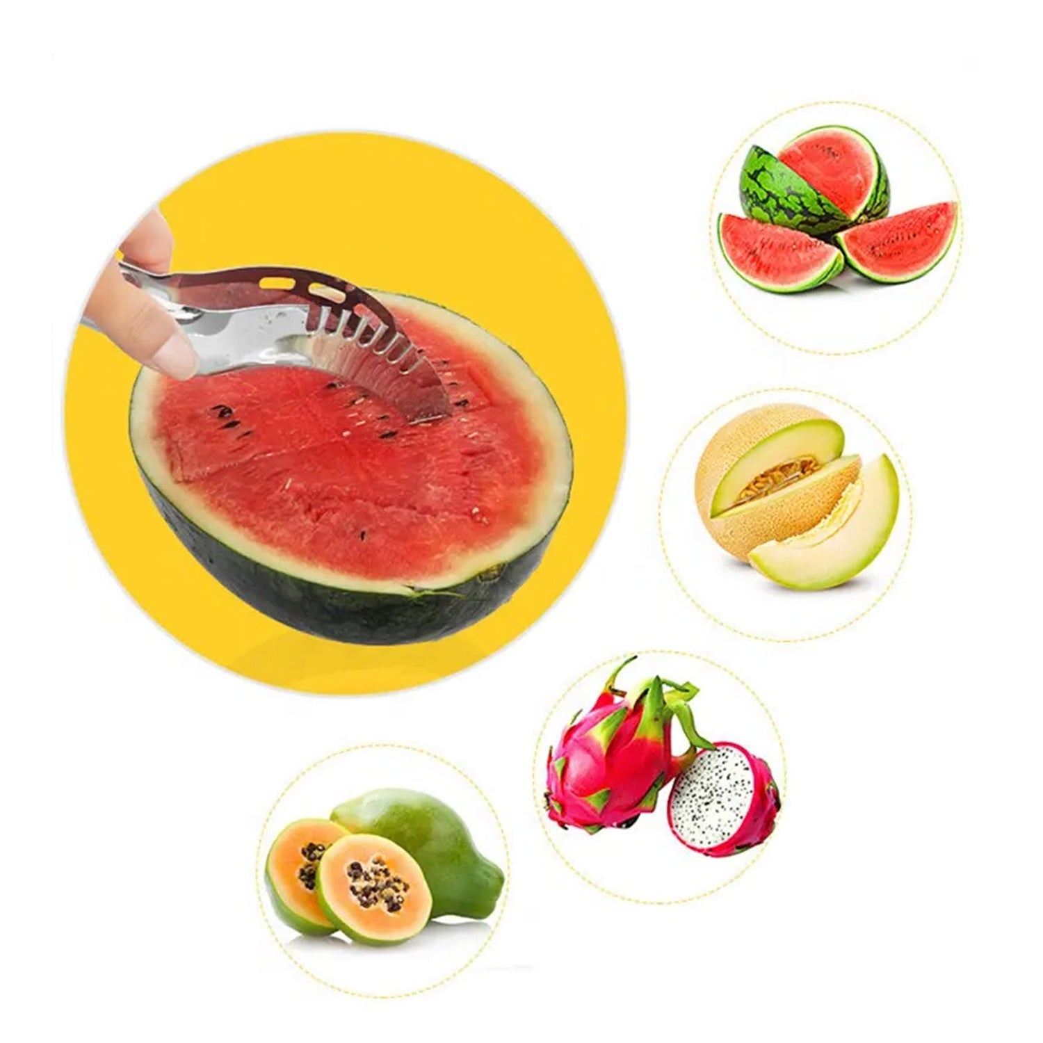 Stainless Steel Watermelon Cantaloupe Slicer Knife, Corer Fruit, Vegetable Tools Kitchen - Bhavnagar Deodap