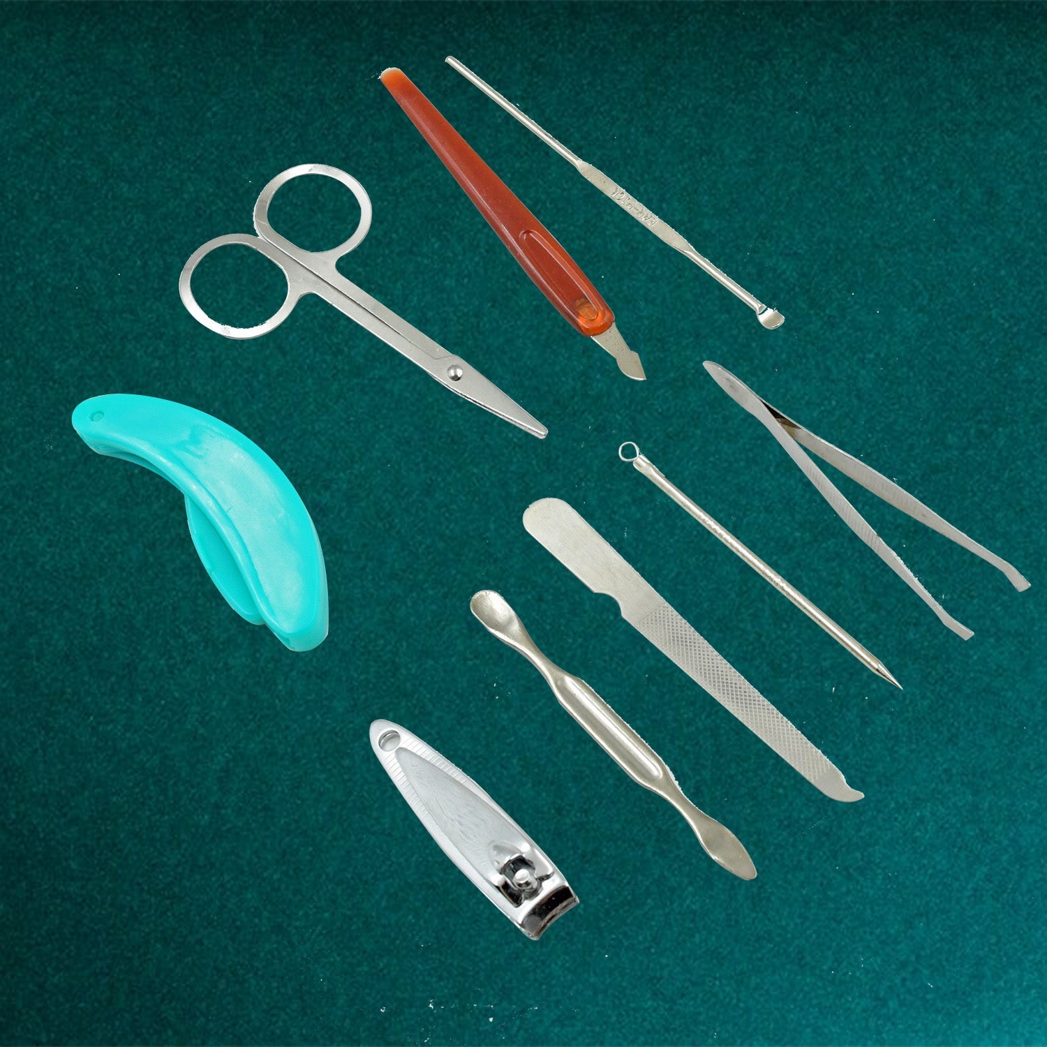 9pc Nail Clipper Kit, Fingernail Clipper, Manicure Set, Stainless Steel Nail Cutter Set ,Manicure Toe Nail Clippers Care Tools with Lightweight and Beautiful Travel Case (9Pc Set) - Bhavnagar Deodap