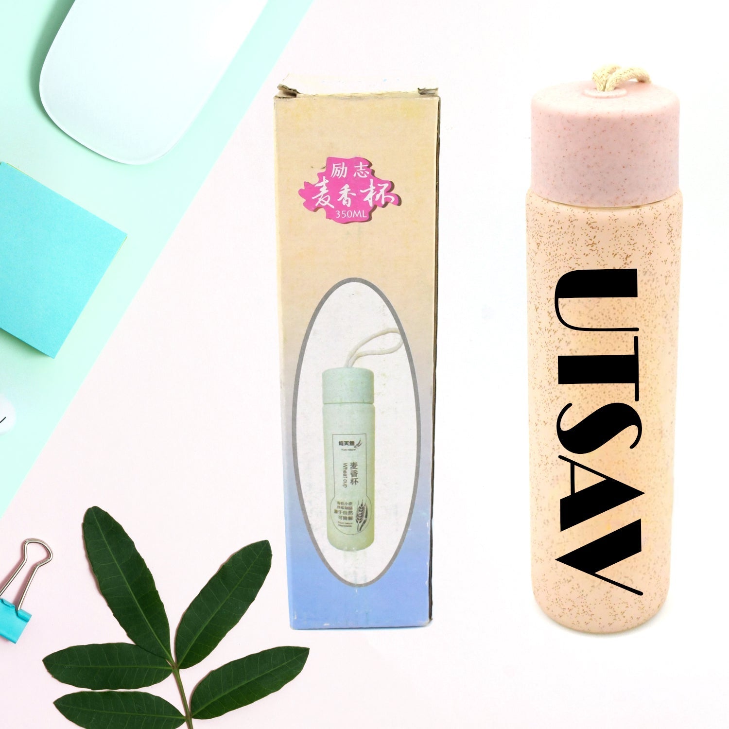 Customize 350ml Leak Proof Glass Water Bottle - Hot & Cold, BPA Free, Travel - Bhavnagar Deodap