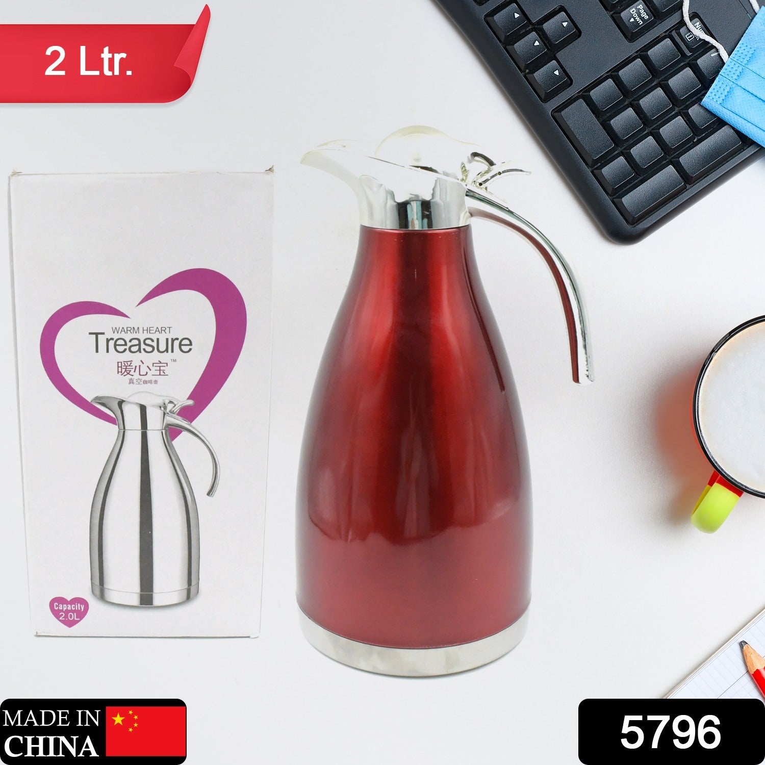 Vacuum Insulated Kettle Jug (Stainless Steel): 1.5L, 2L, 2.5L Sizes - Bhavnagar Deodap