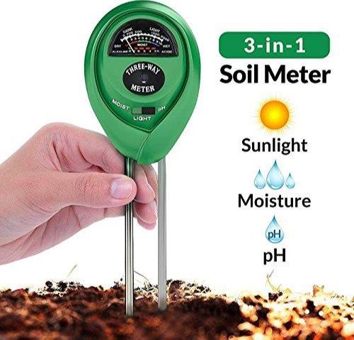 473 Soil Tester 3-in-1 Plant Moisture Sensor (Green) 