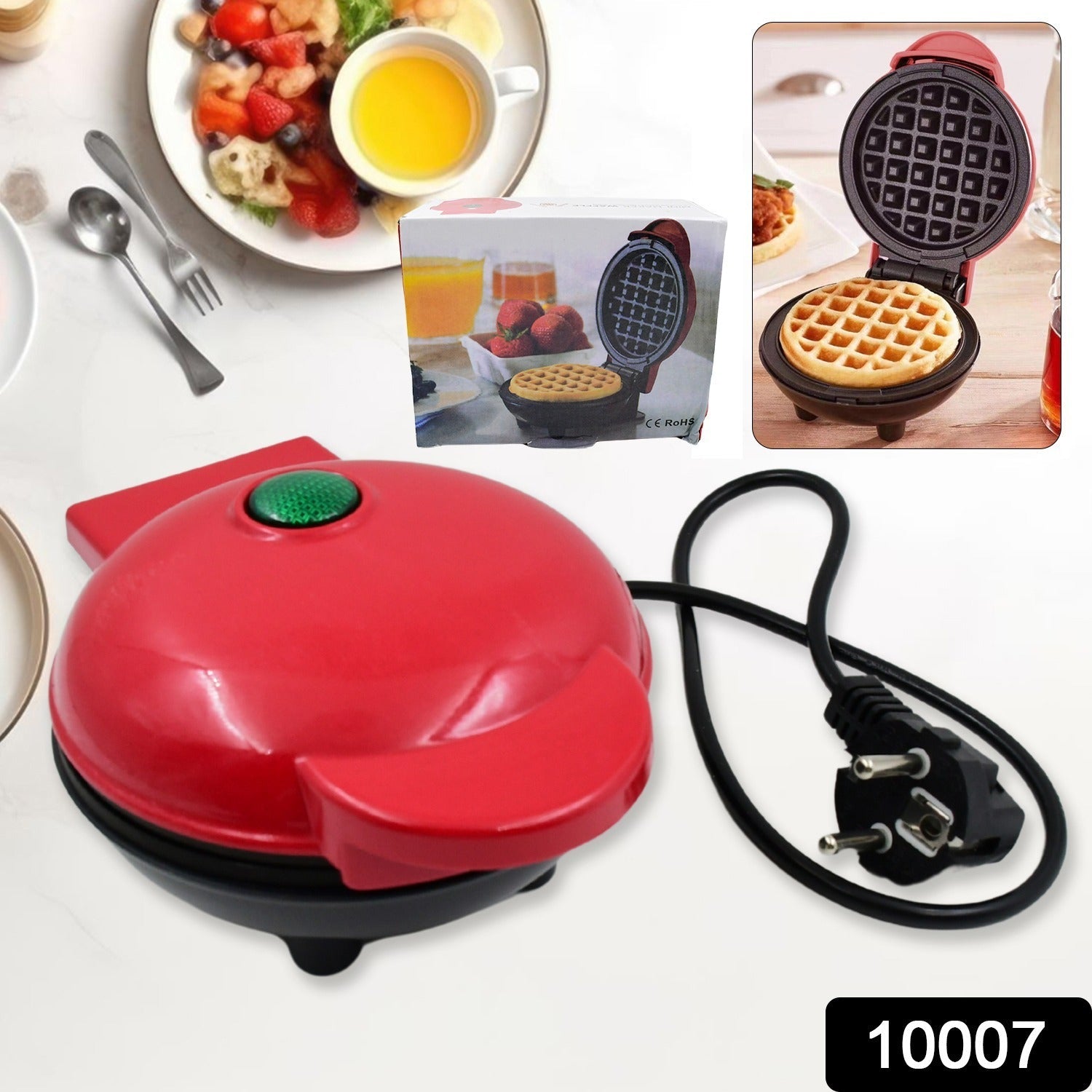 Mini Waffle Maker Machine Waffle Iron Home Appliances Kitchen Gift Easy To Clean, On-Stick Surfaces, Perfect Breakfast, Dessert, Sandwich, Pan Cakes, Paninis / Other Snacks Machine - Bhavnagar Deodap