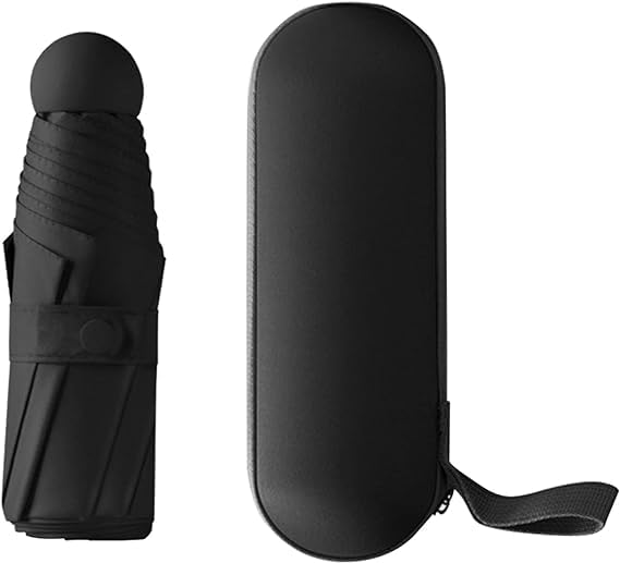 Umbrella with Case for Men & Women (Manual Open) Compact Travelling Umbrella, Polyester & UV Protection Fabric for Summer/Anti-Slip Handle- Use in Rain & Summer