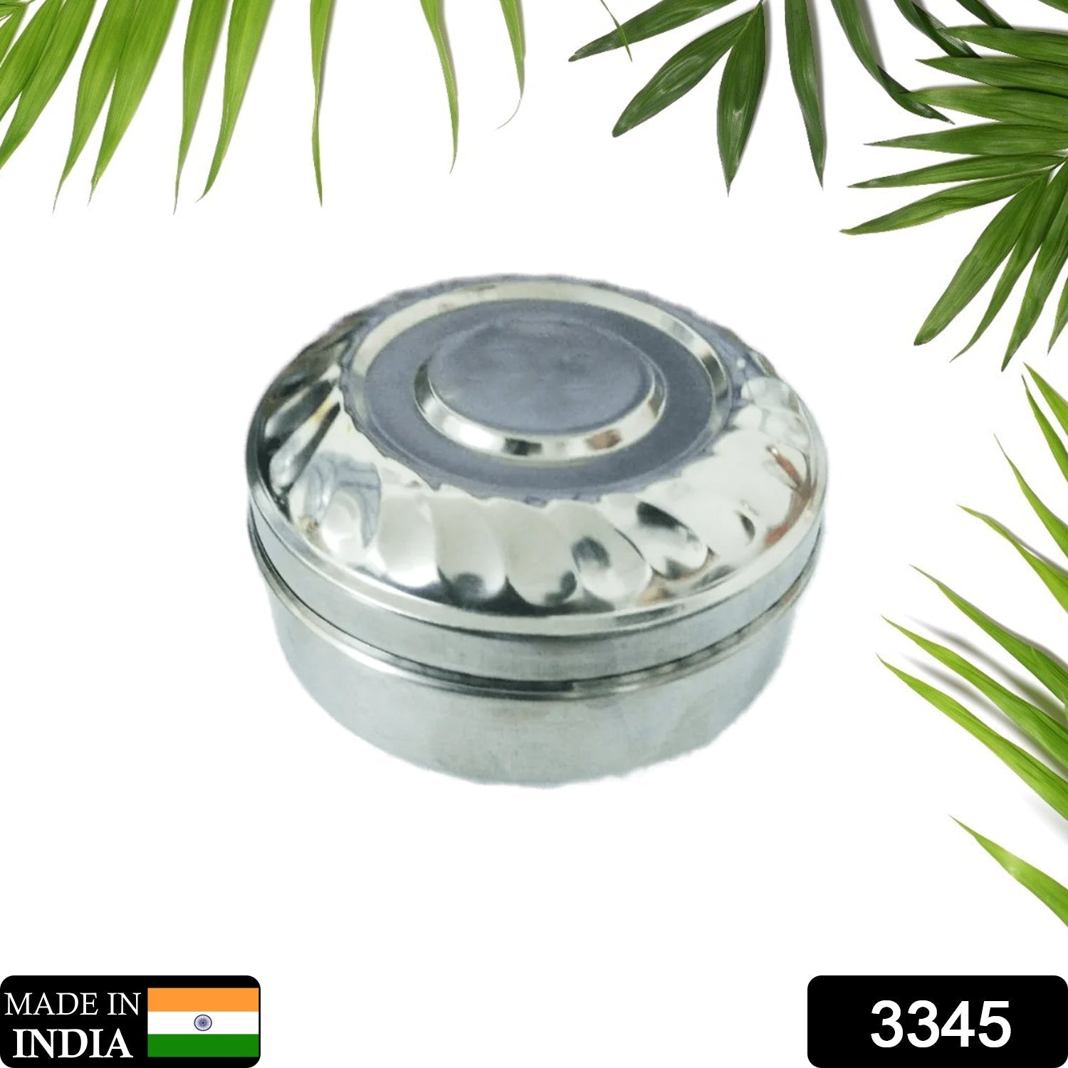 Multi-Purpose Stainless Steel Round Shape Tiffin Box - Small Gift for Baby Girl and Baby Boy For Office, School/Tuition/ Picnic (Small) - Bhavnagar Deodap