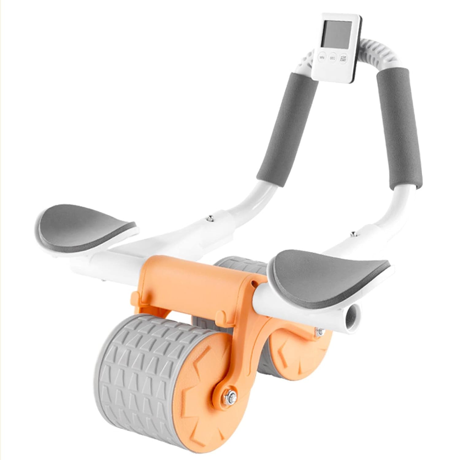 Automatic Rebound Abdominal Wheel, Ab Roller Wheel with Timer Elbow Support for Beginners, Exercise Double Wheel with Knee Mat Holder for Body Fitness Strength Training Home Gym - Bhavnagar Deodap