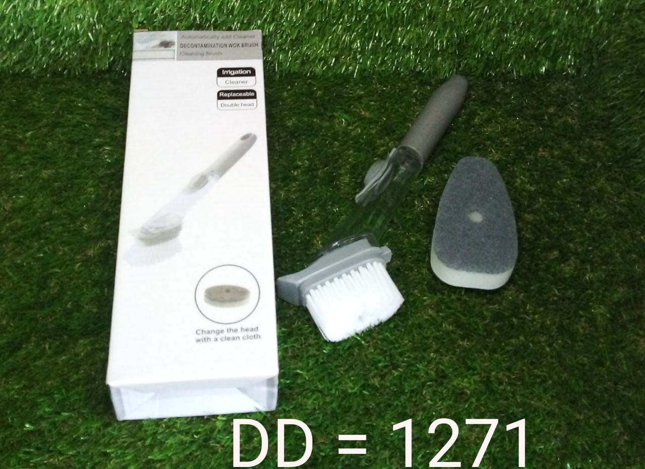 Home & Kitchen Cleaning Brushes, Scrubber, Soap Dispenser Scrub Brush for Pans Pots and Bathtub Sink (2 In 1) - Bhavnagar Deodap