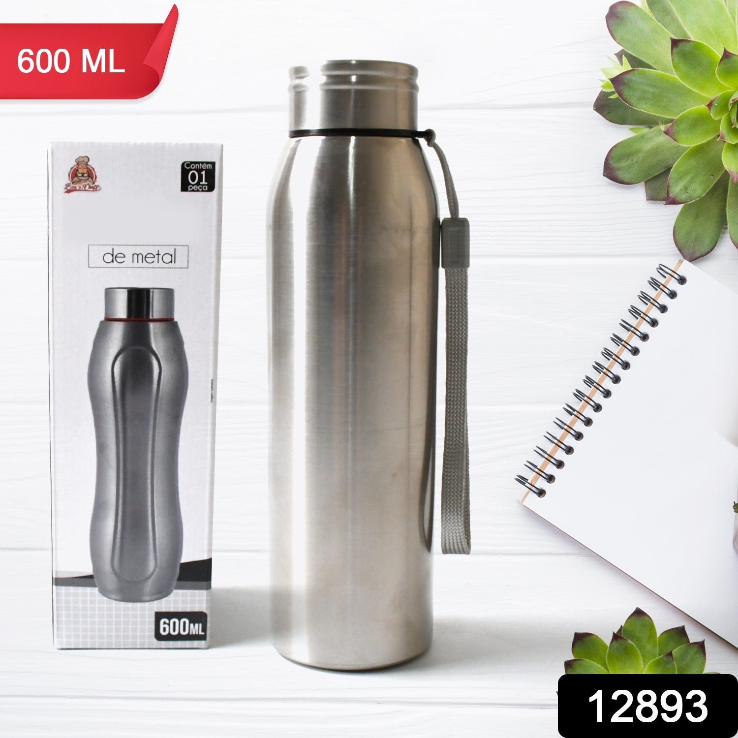 Stainless Steel Water Bottle, Fridge Water Bottle, Leak Proof, Rust Proof, Hot & Cold Drinks, BPA Free Food Grade Quality, Steel fridge Bottle For office / Gym / School (600 ML Approx) - Bhavnagar Deodap