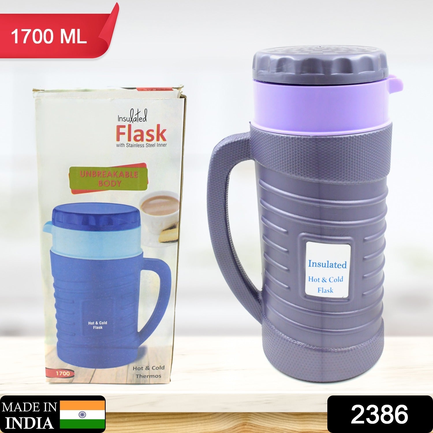 Stainless Steel Thermos Flask (Multiple Sizes): Travel Mug, Coffee, Tea (Leakproof) - Bhavnagar Deodap