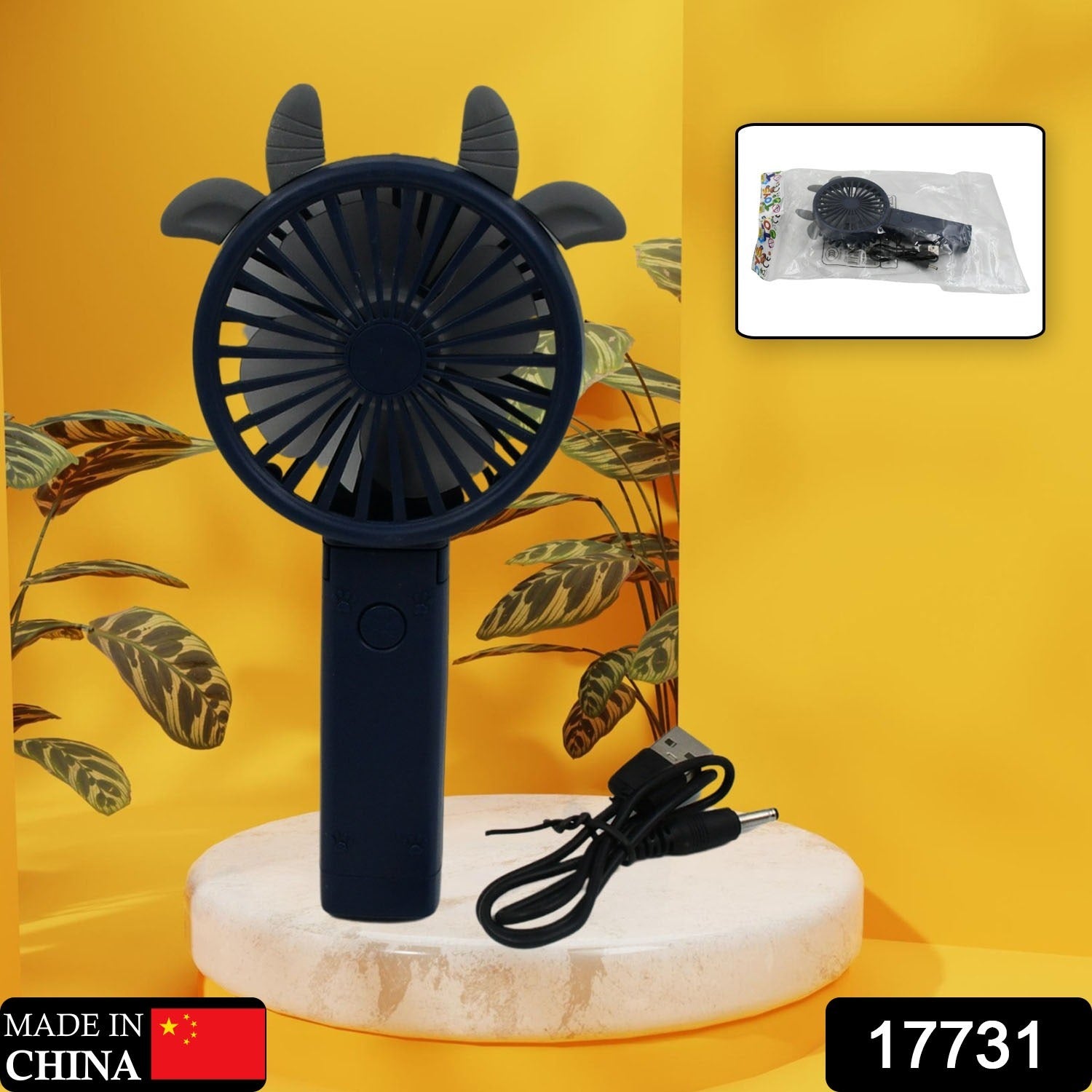 17731 Portable Small Electric Fan Handheld, USB Rechargeable Mini Student Handheld Class Personal Fan (1 Pc / Mix Color Design) - Bhavnagar Deodap