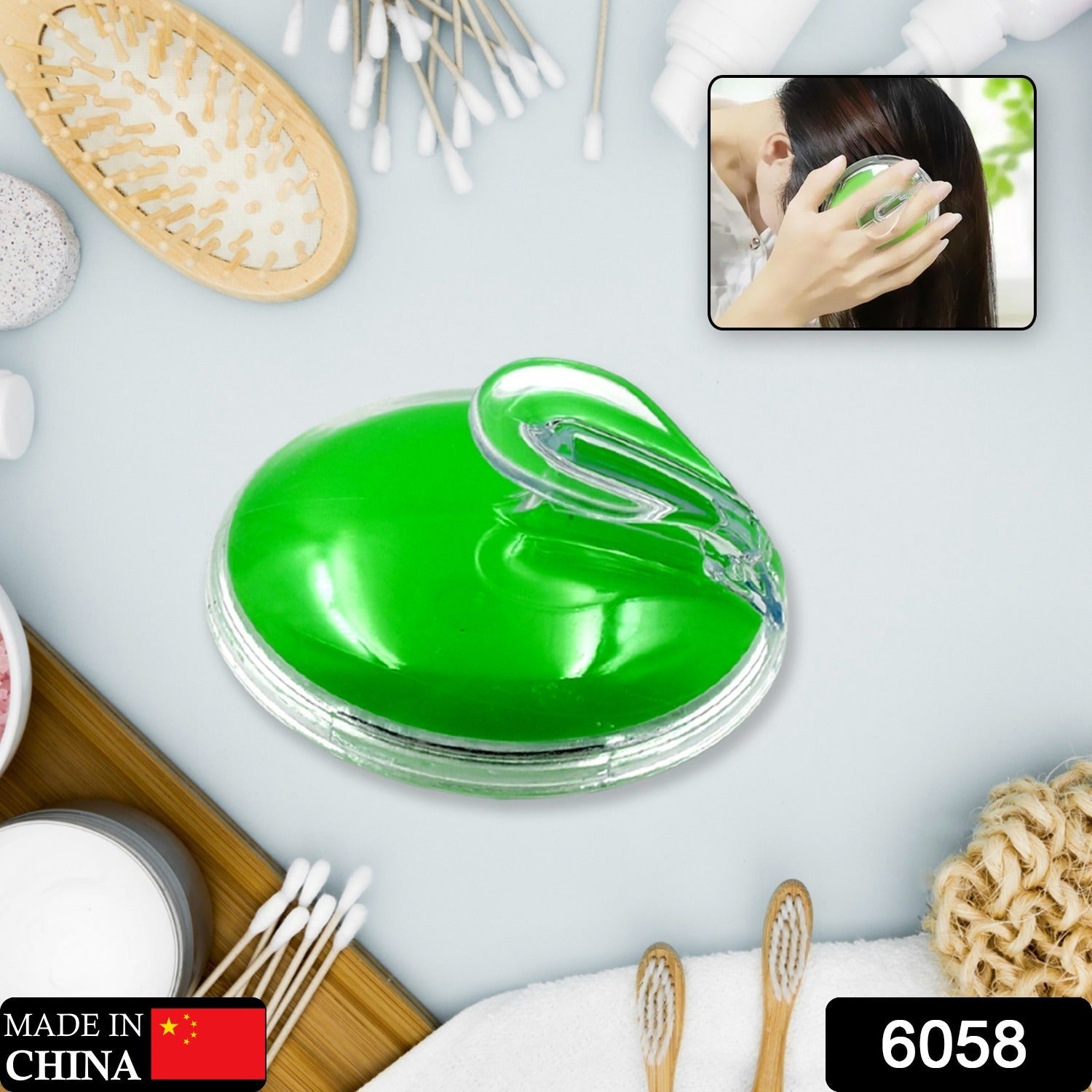 Silicone Head Massager used in all kinds of places like household and official places for unisexual use over head massage and all. - Bhavnagar Deodap